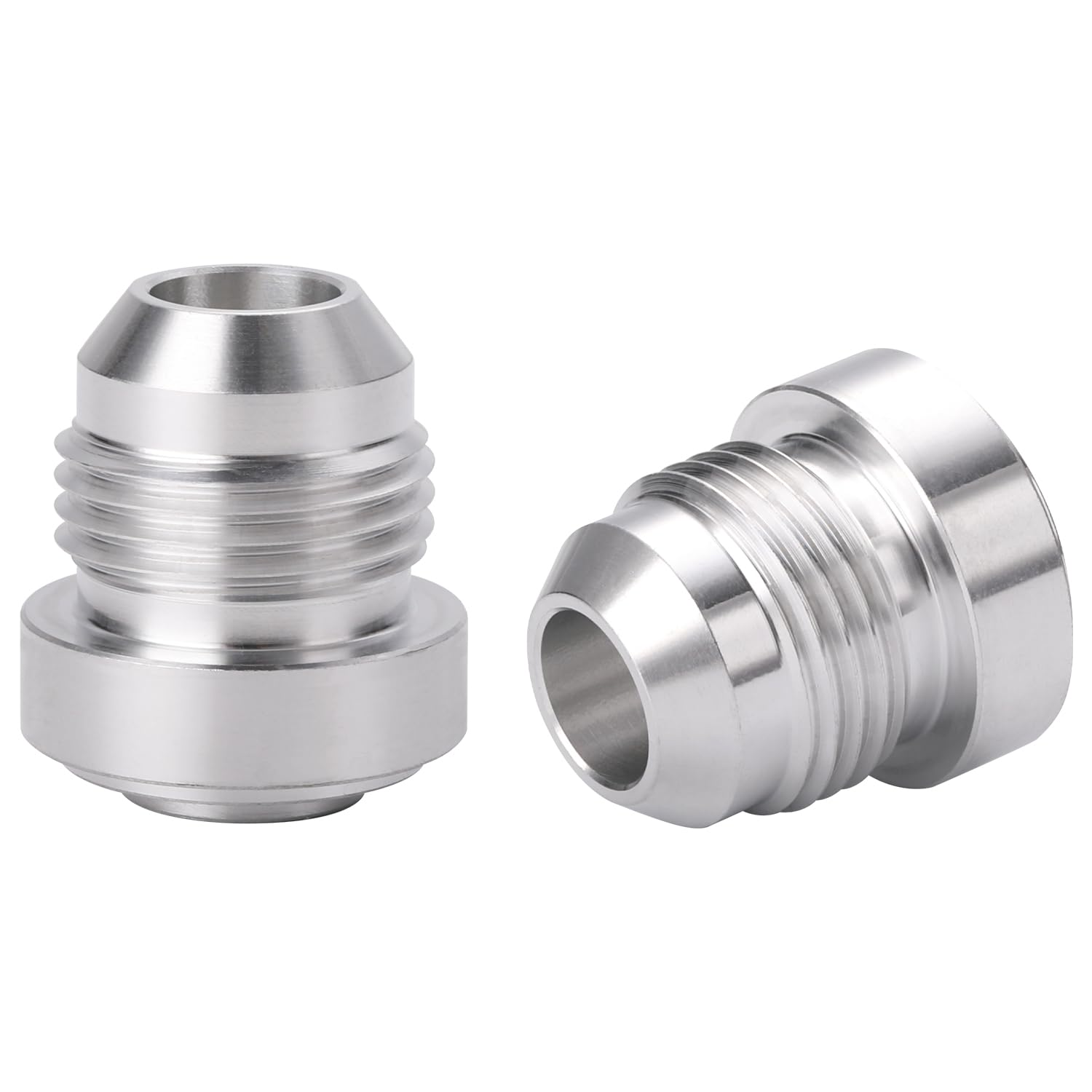 Podavelle 8AN Male Weld On Fitting Bung Adapter for Fuel Oil Hose Tank Aluminum, Pack of 2