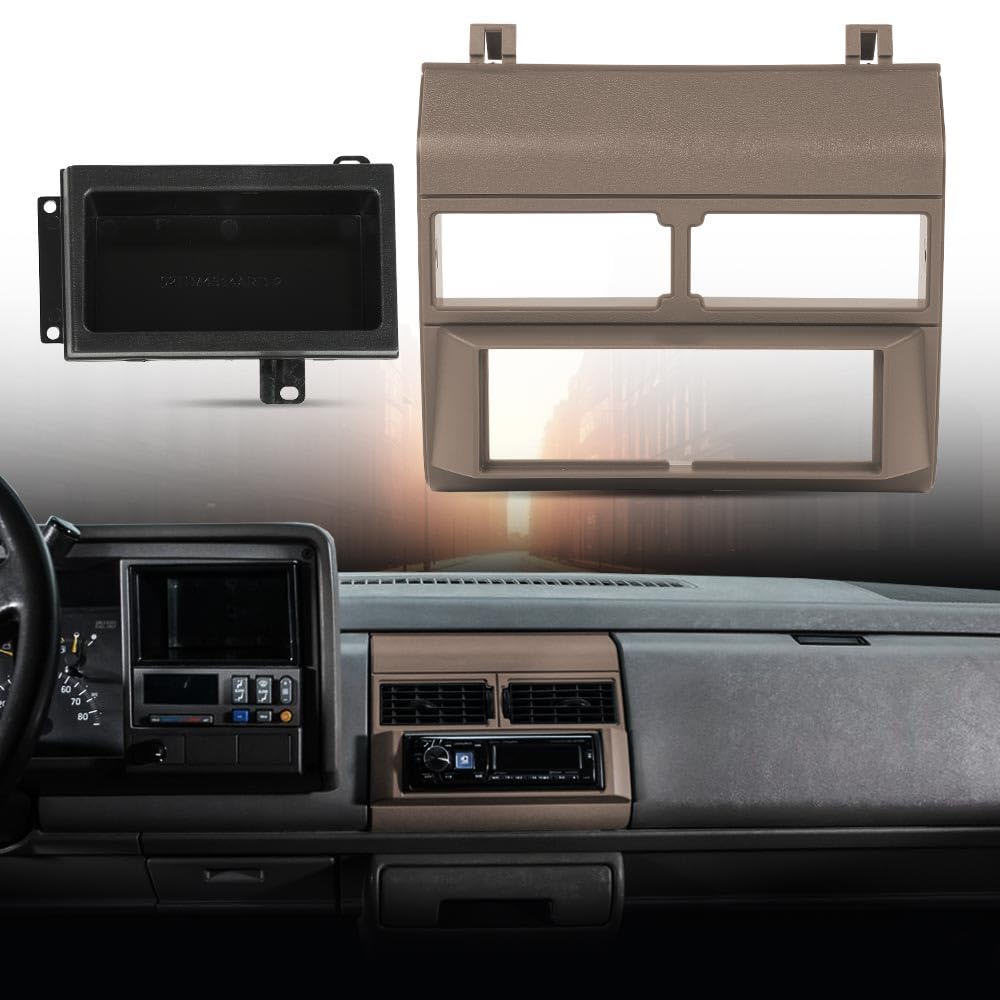 G-Plus Single Din Radio Stereo Dash Kit Beige W/Storage Pocket Compatible With 1992-1994 Chevy Crew Cab Dually/Fits 1992-1994 Ch