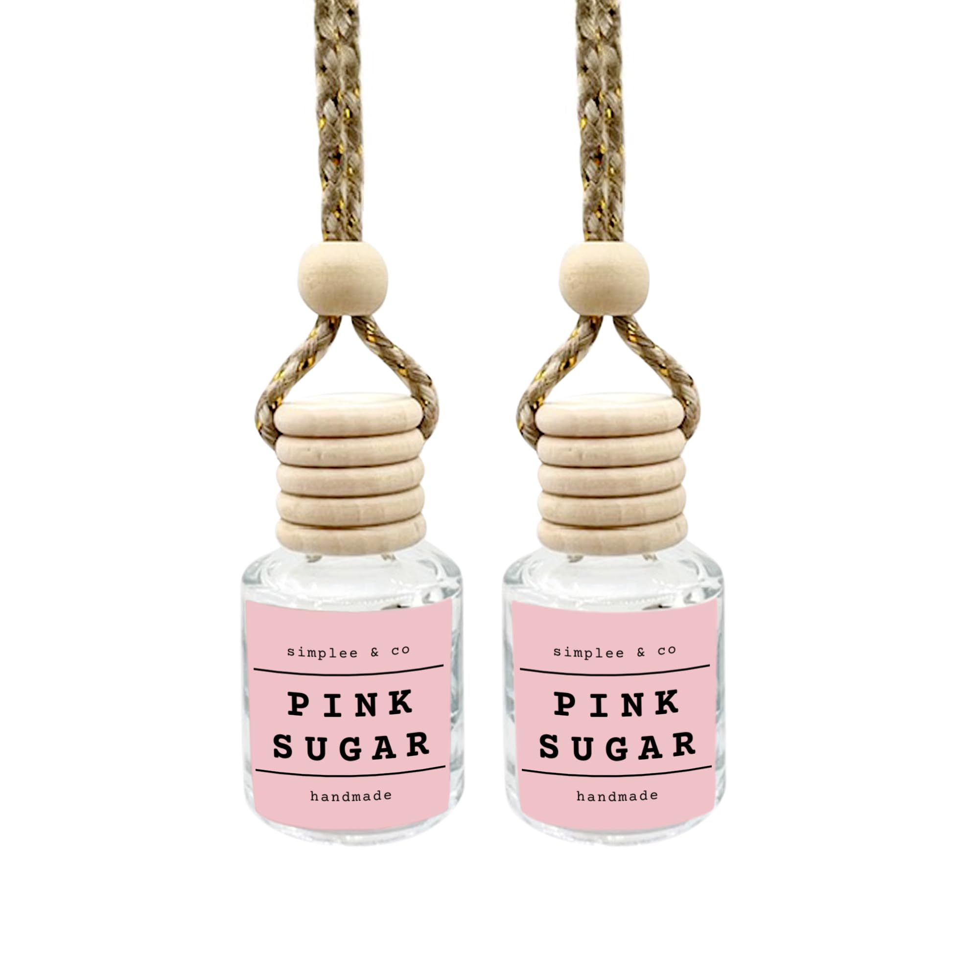 Simplee & Co Pink Sugar, 2 Pack Car Air Hanging Essential Oil Diffuser, Aromatherapy Vehicle Diffuser, Long Lasting By Simplee &