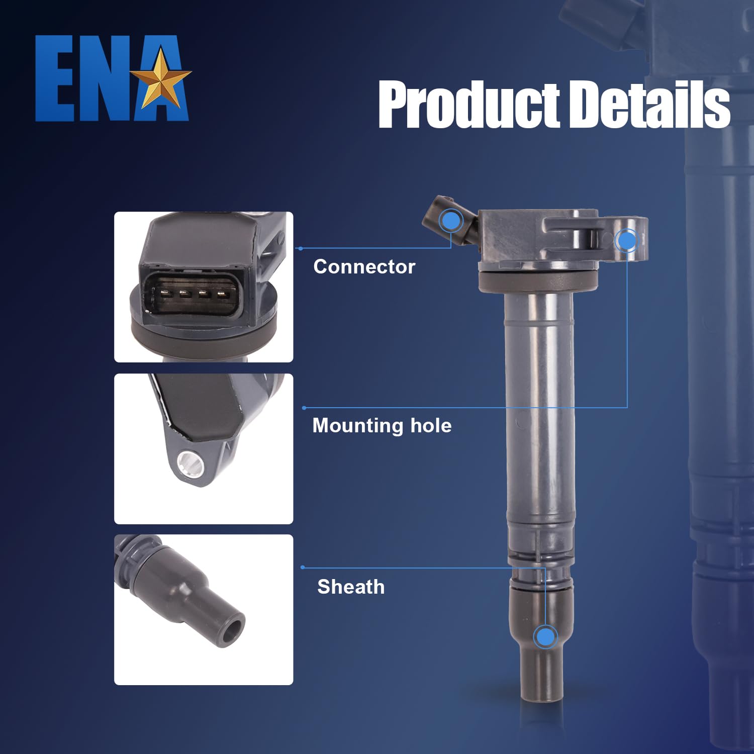 ENA Ignition Coil Pack Compatible with Lexus Toyota Highlander Sienna Tundra 4Runner FJ Cruiser ES300H GS350 GS450H IS250 IS350