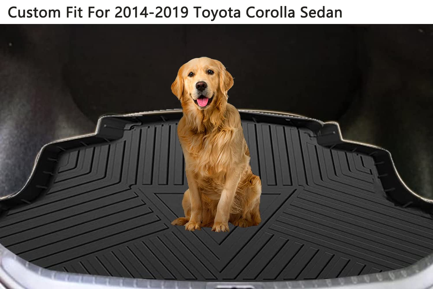 Corolla Cargo Mat - Compatible With 2014-2019 Toyota Corolla,All Weather Tech Rear Cargo Liners Trunk Tray Floor Mats,3D Waterpr