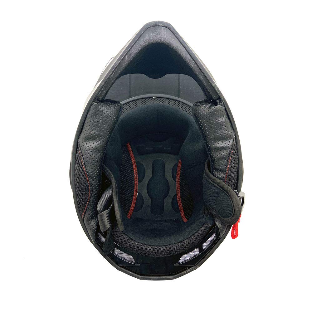 MMG Dual Sport Helmet - Off Road Motorcycle & ATV - Flip-Up Visor - Large - Black Matte - Model 23