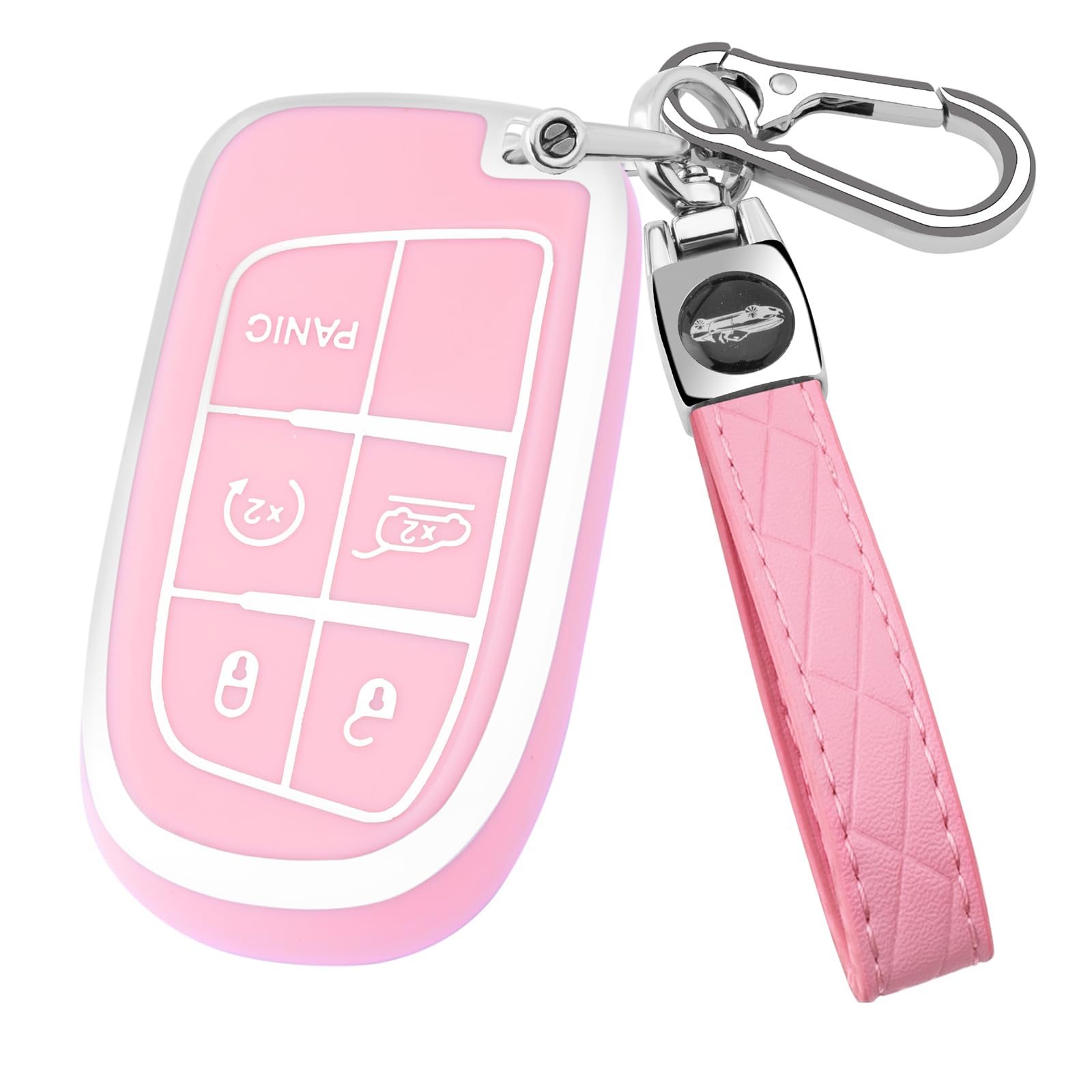 Xiyang Trade For Jeep Key Fob Cover, Soft Full Protection Key Case Shell Compatible With Jeep Grand Cherokee Renegade Chrysler 2