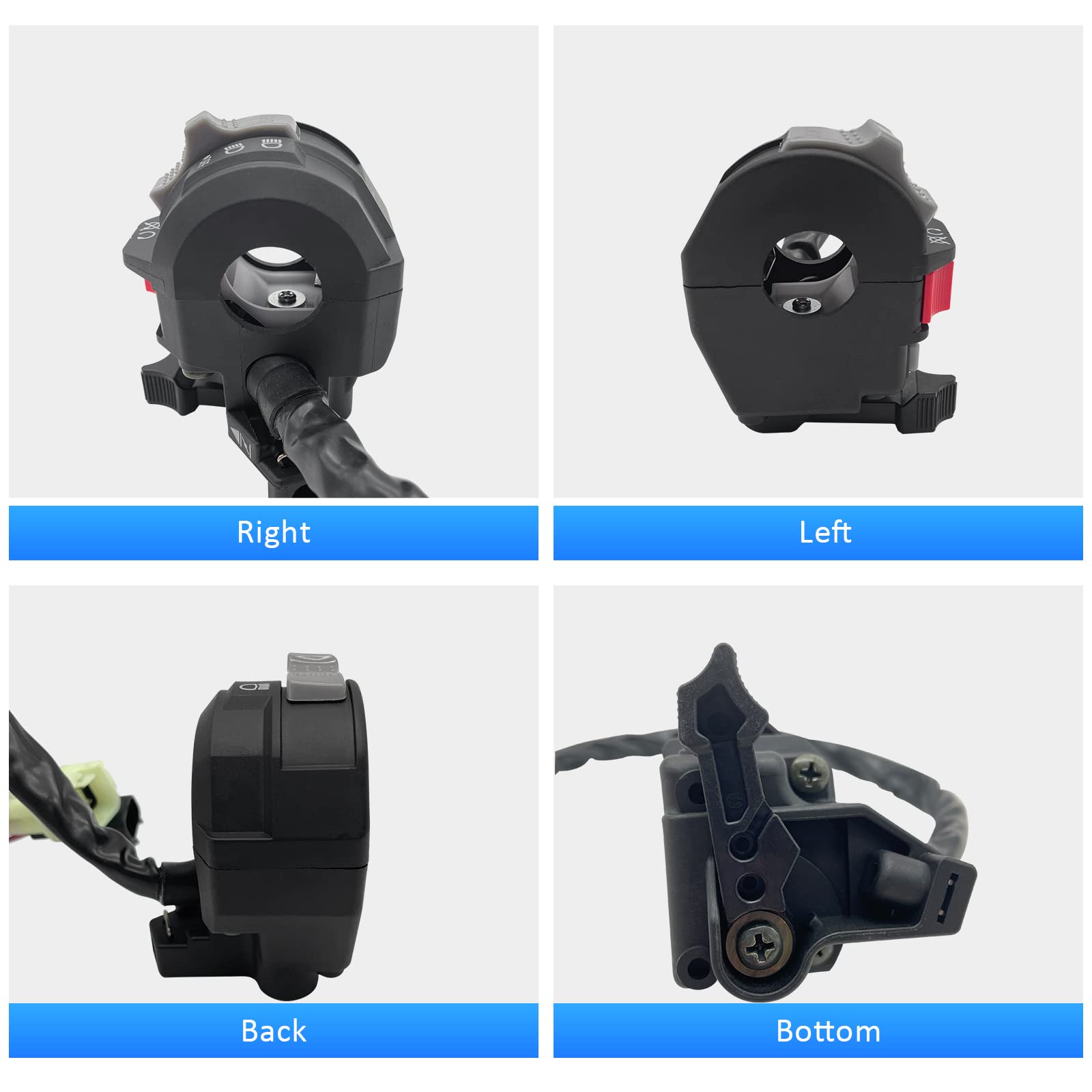 JAVIK Control Switch Button for Yamaha ATV - Engine Start/Run/Off - OEM#5LP-83973-01-00 - Black