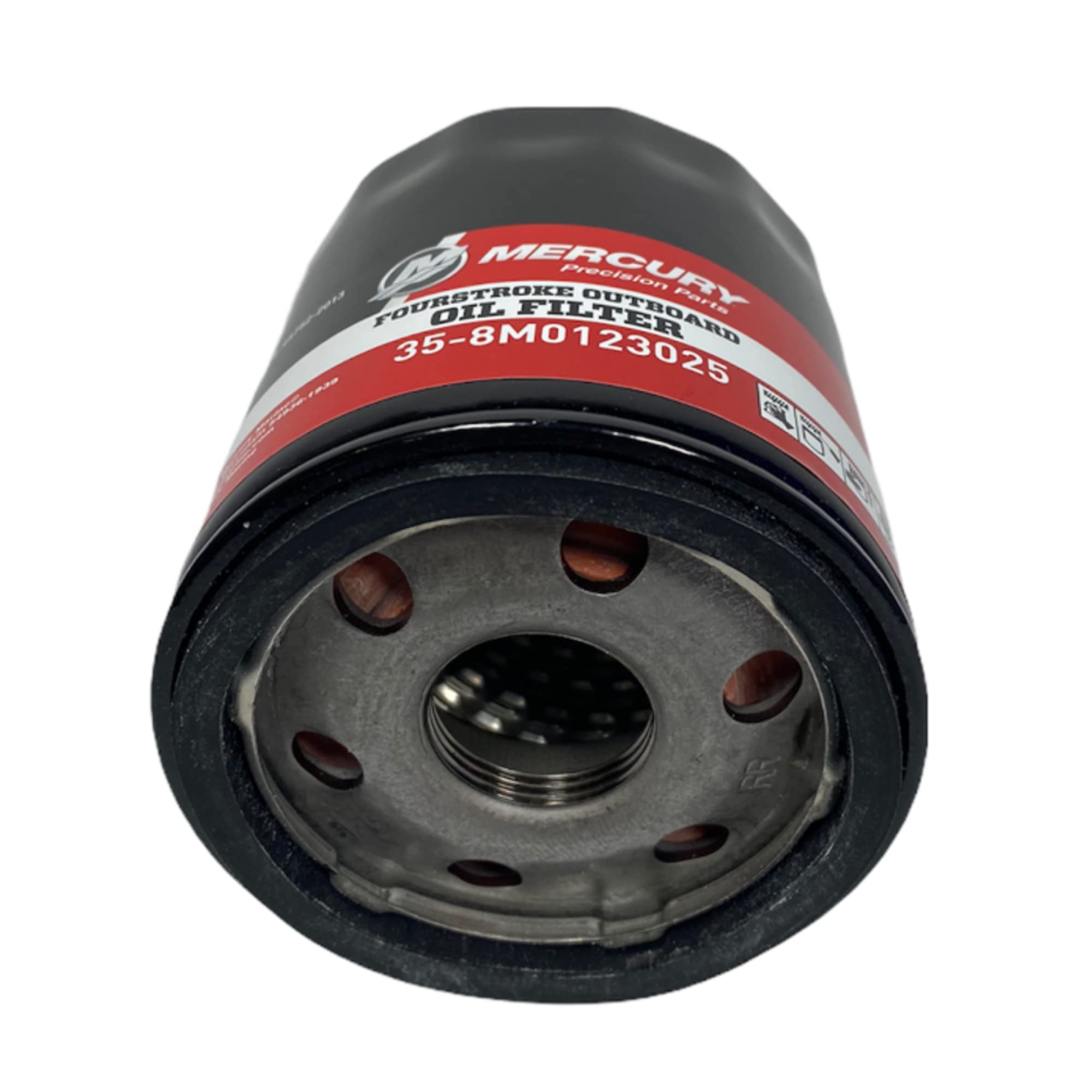 Mercury Marine 8M0123025 OEM Outboard Oil Filter for 175-300 HP V6 & V8, Metal Construction