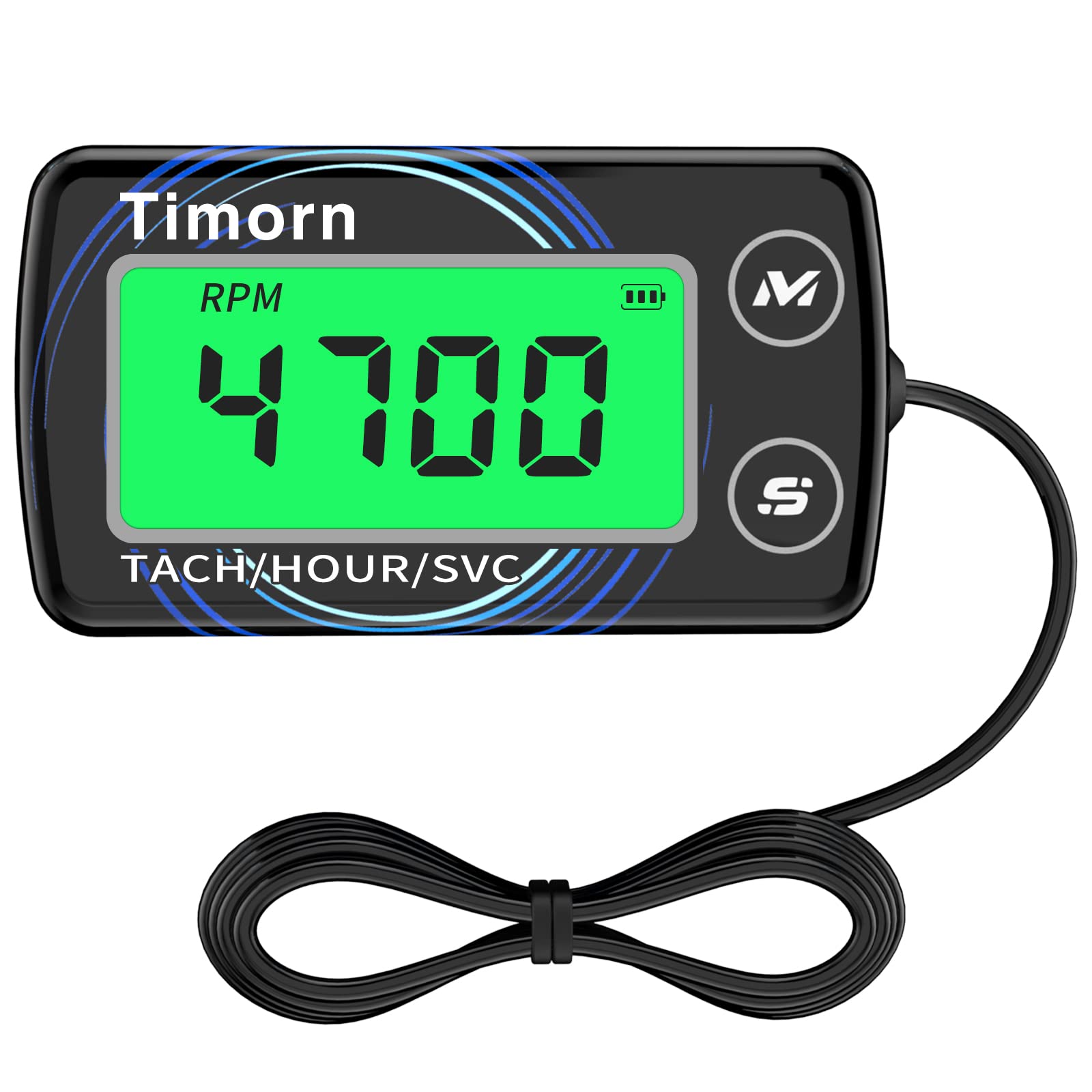 Small Engine Tachometer Hour Meter: Timorn Digital Inductive Waterproof Tiny Tach Meter & RPM Meter & HR Meter for Dirt Bike | C