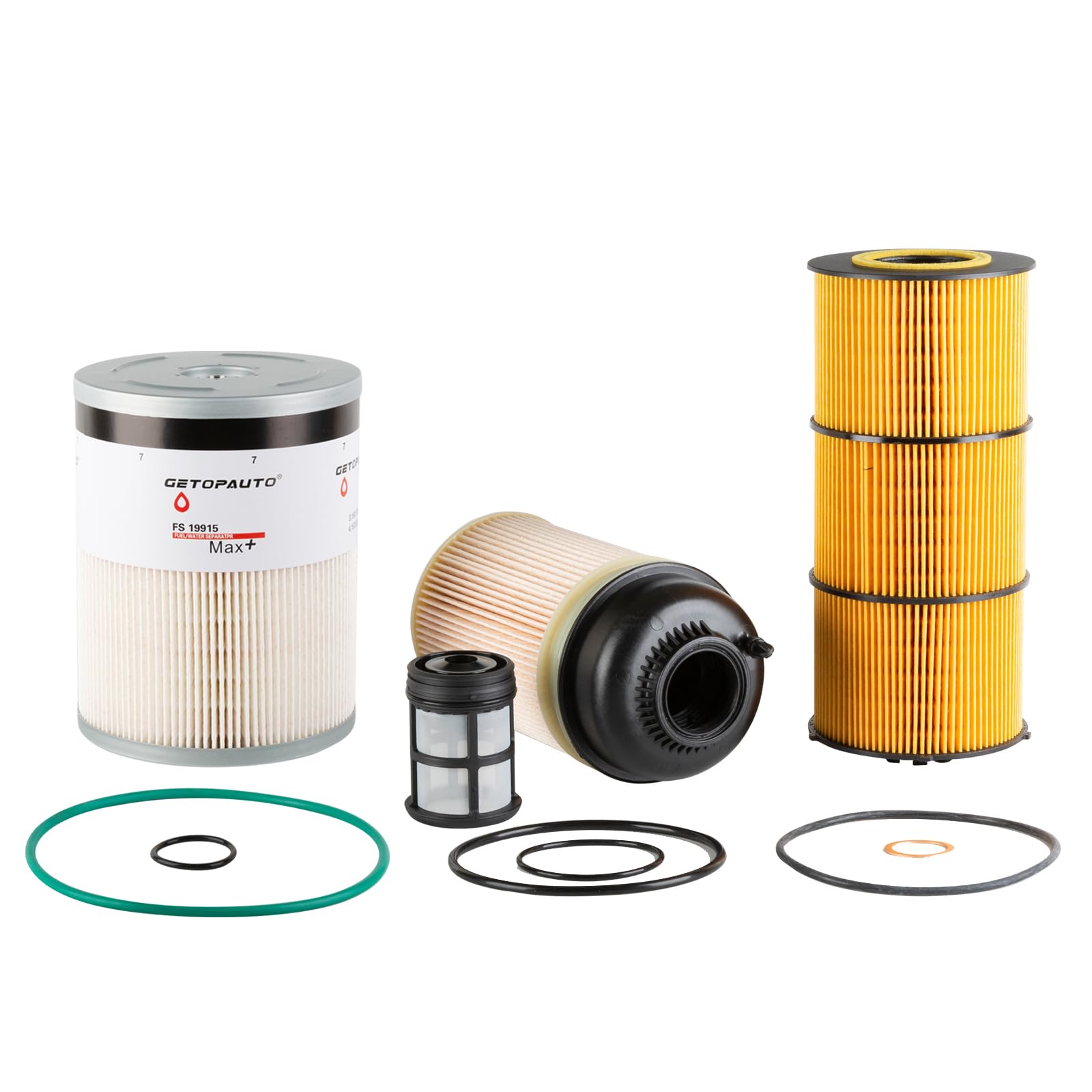 Getopauto Filter Service Kit Compatible With Detroit Dd13 Dd15 Dd16 Oil, Fws & 2 Fuel Filter Kit Replaces Fs19915 Pf9908 P551005