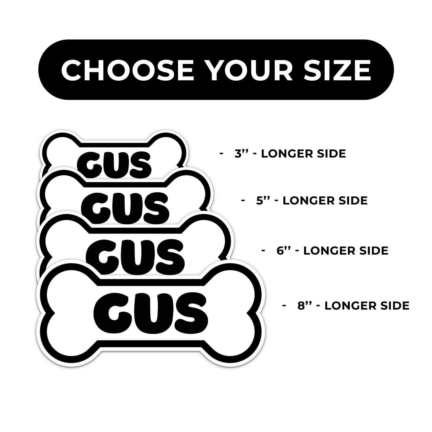 Gus Dog Name Sticker - Waterproof Vinyl Decal For Car Bumper, Laptop, Water Bottle, Wall, And Window, Size - 8'' Longer Side