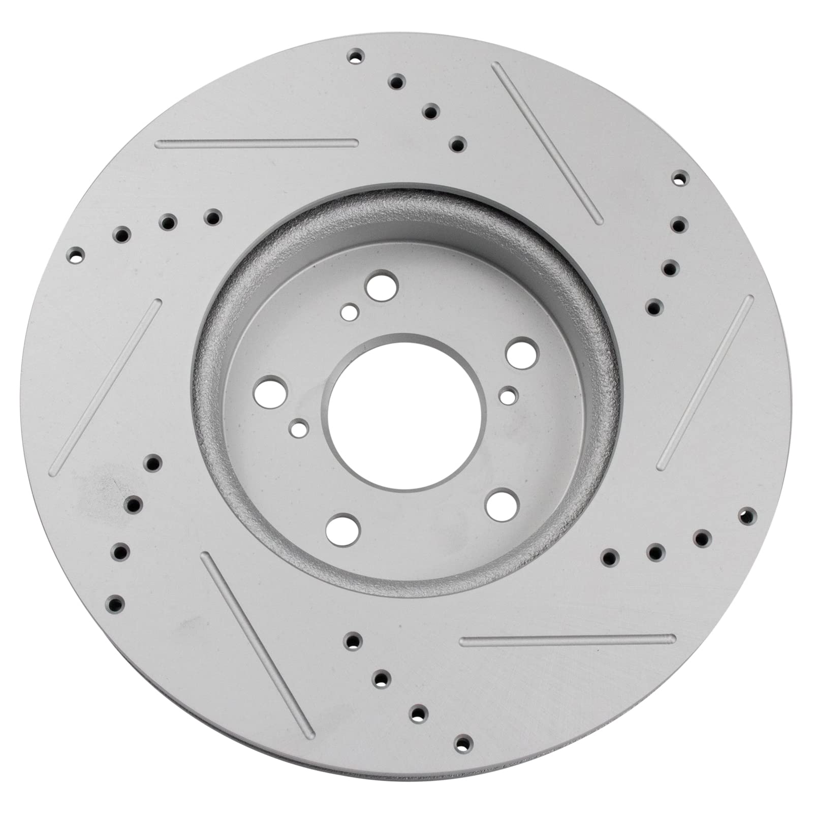 Trq Front Performance Brake Rotors Set Premium G-Coated Cross Drilled & Slotted Compatible With 2018-2021 Honda Accord 2017-2022