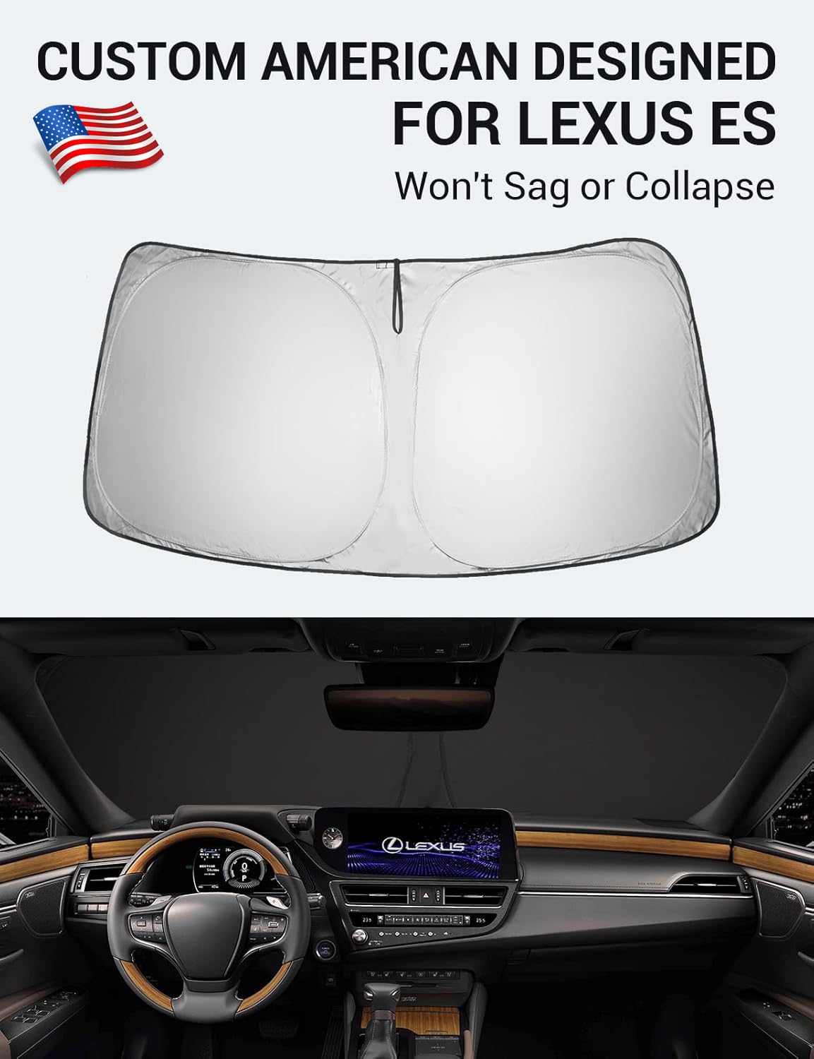 Proadsy 2025 Upgrade Windshield Sunshade Custom Fit 2024 2025 Toyota Tacoma 2Dr 4Dr Pickup Reflective Heat Sun Uv Protector Fold