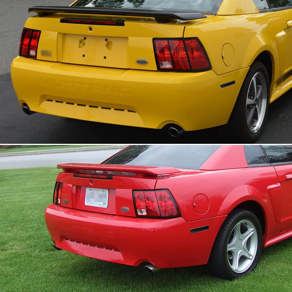 Tonsya Rear Bumper Reflectors for 1999-2004 Mustang, Smoked Lens, Model To-RB-247BH-Black