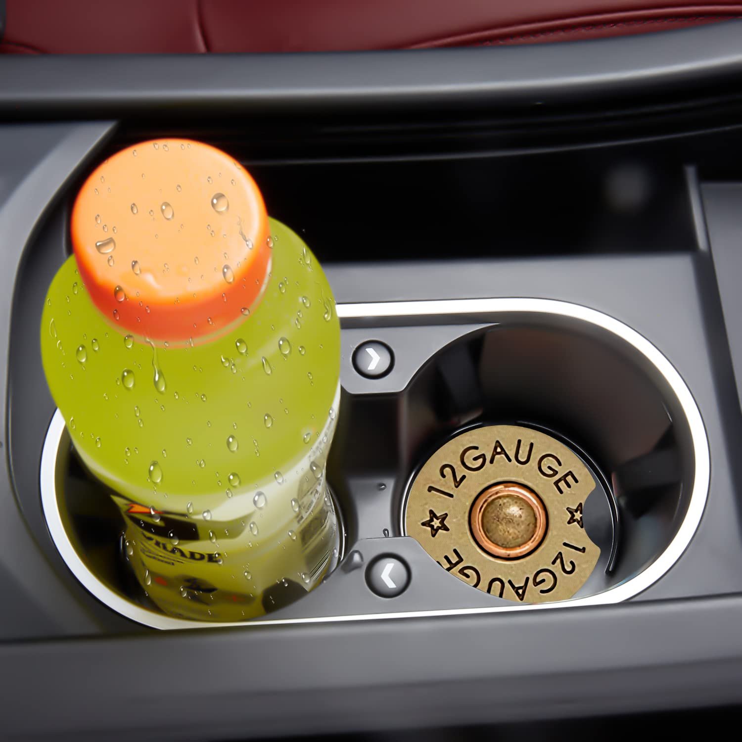 Jupswan Car Cupholder Coaster Absorbent 2 Pack Fun Funny Cool 12 Gauge Bullet Shaped Brass Rubber New Automotive Cup Holder Decal Decor Accessories Gift For Fathers Day Dz281