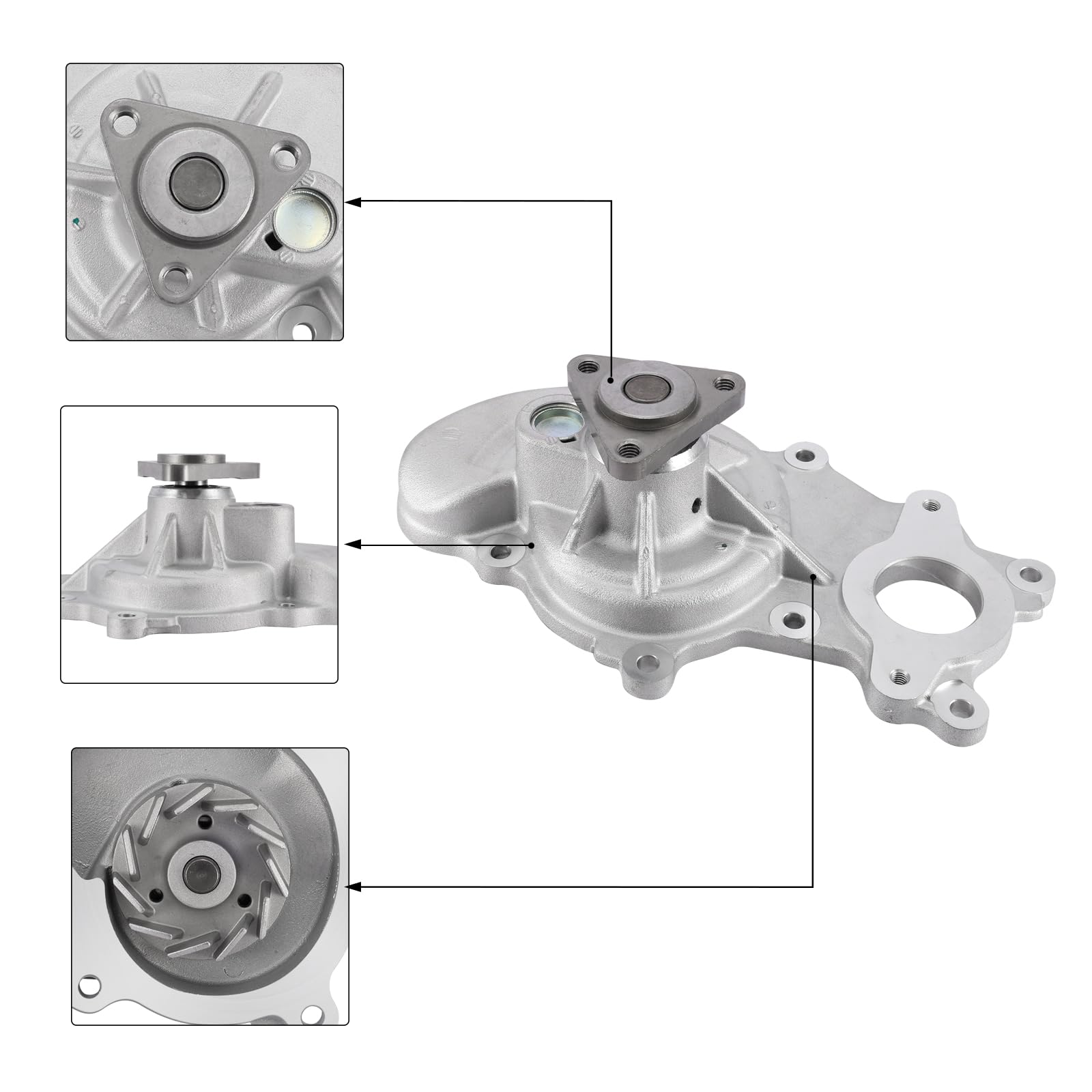 AULINK AW6691 (3 HUB) Water Pump 3.5L 3.7L V6 For Ford F-150 2011-2016,Expedition 2015-2017,Lobo 2015-2018,Transit-150 Transit-2