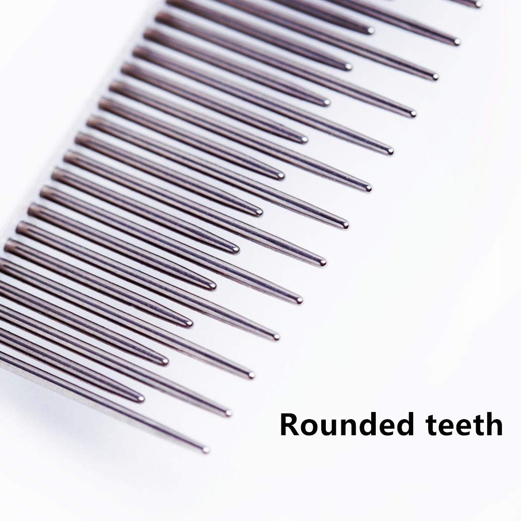 Pet Comb, Long And Short Teeth Comb For Dogs  Cats, Pet Hair Comb For Home Grooming Kit, Removes Knots, Mats And Tangles