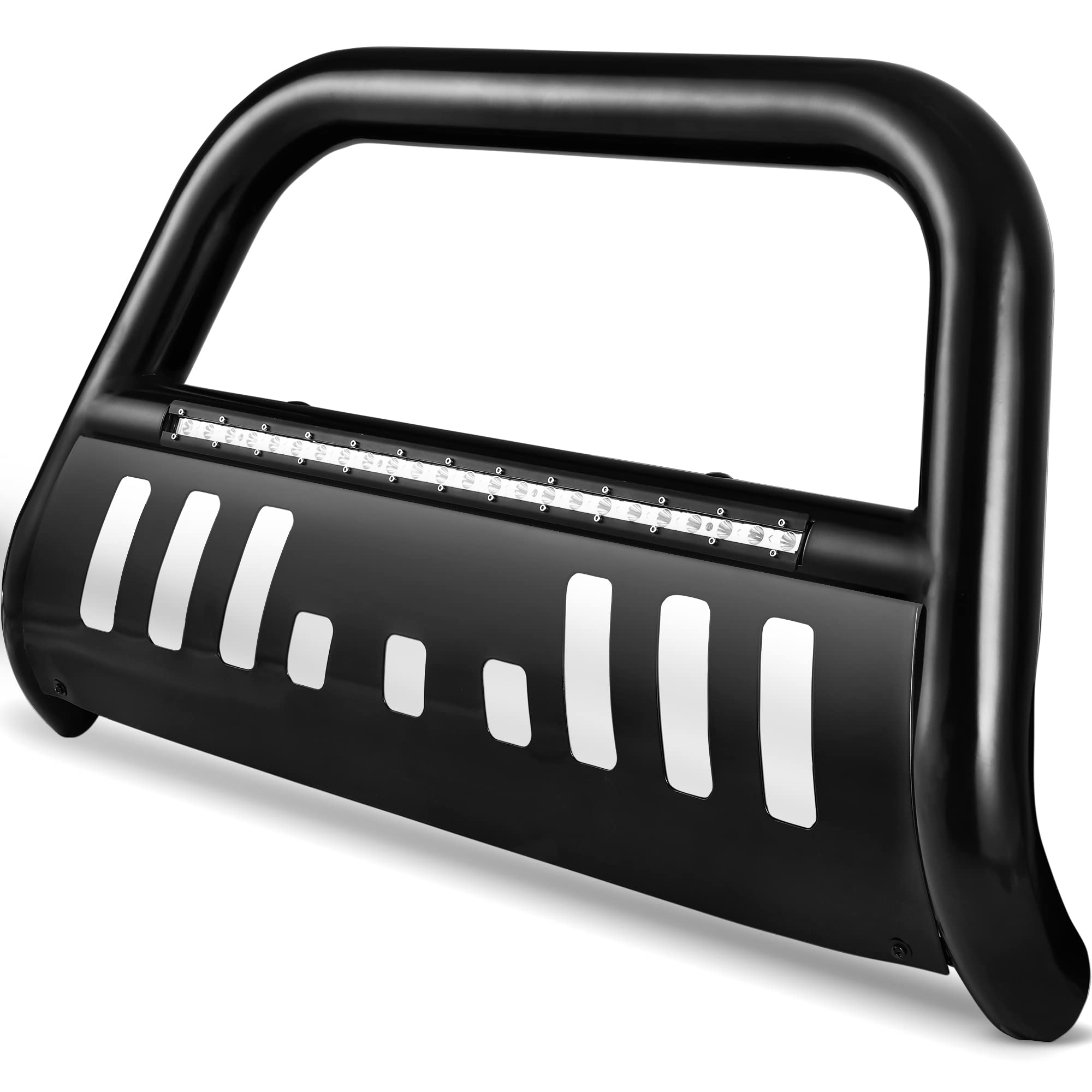 Autosaver88 Bull Bar With Led Light Bar Compatible For 2004-2023 Ford F-150//2003-2014 Navigator 3'' Tubing Front Grille Brush P