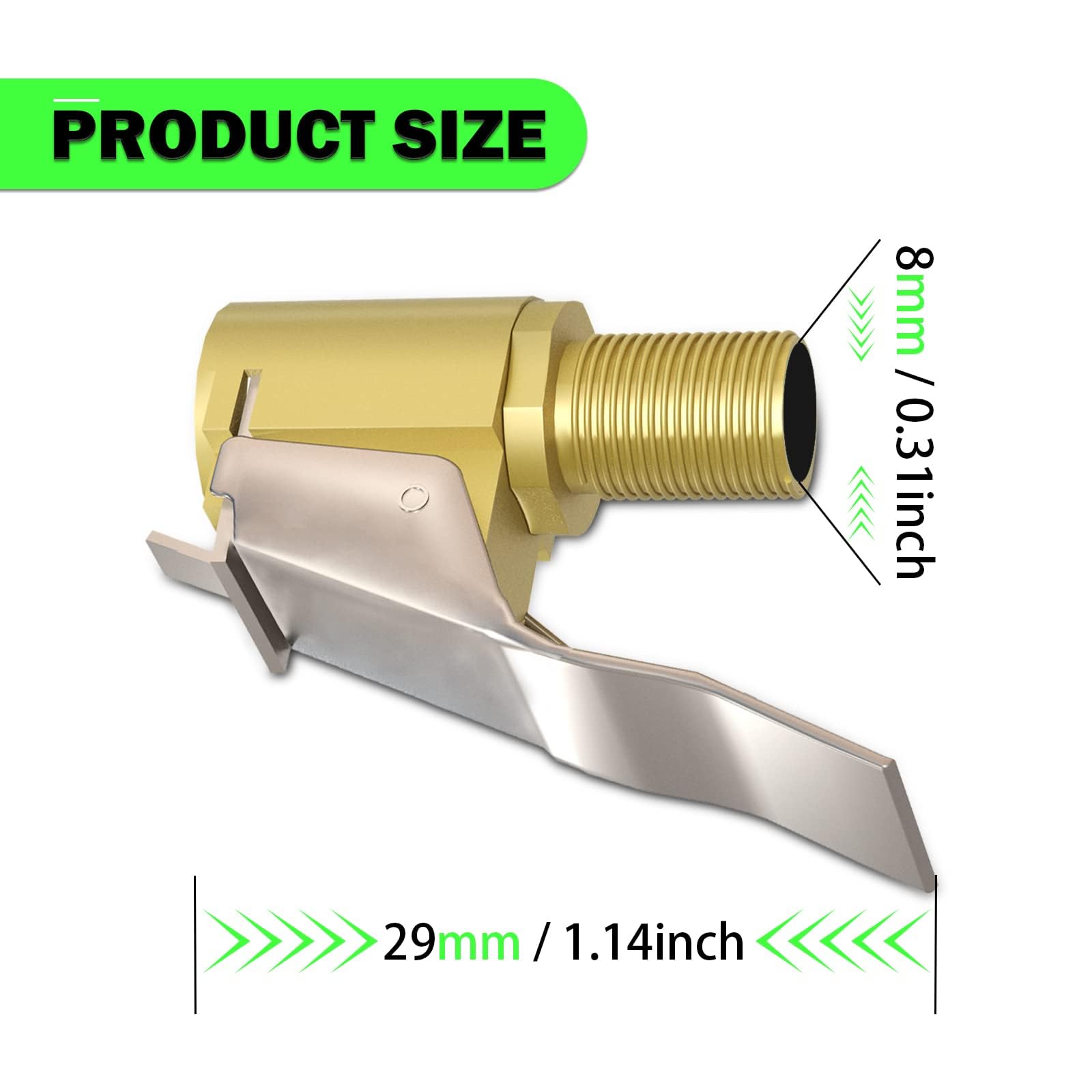 Hiyitks Air Chuck With Clip Adapter, Brass Locking Tire Inflator Nozzle Adapter Connect, No Leakage 250 Psi Tire Chucks For Vehi