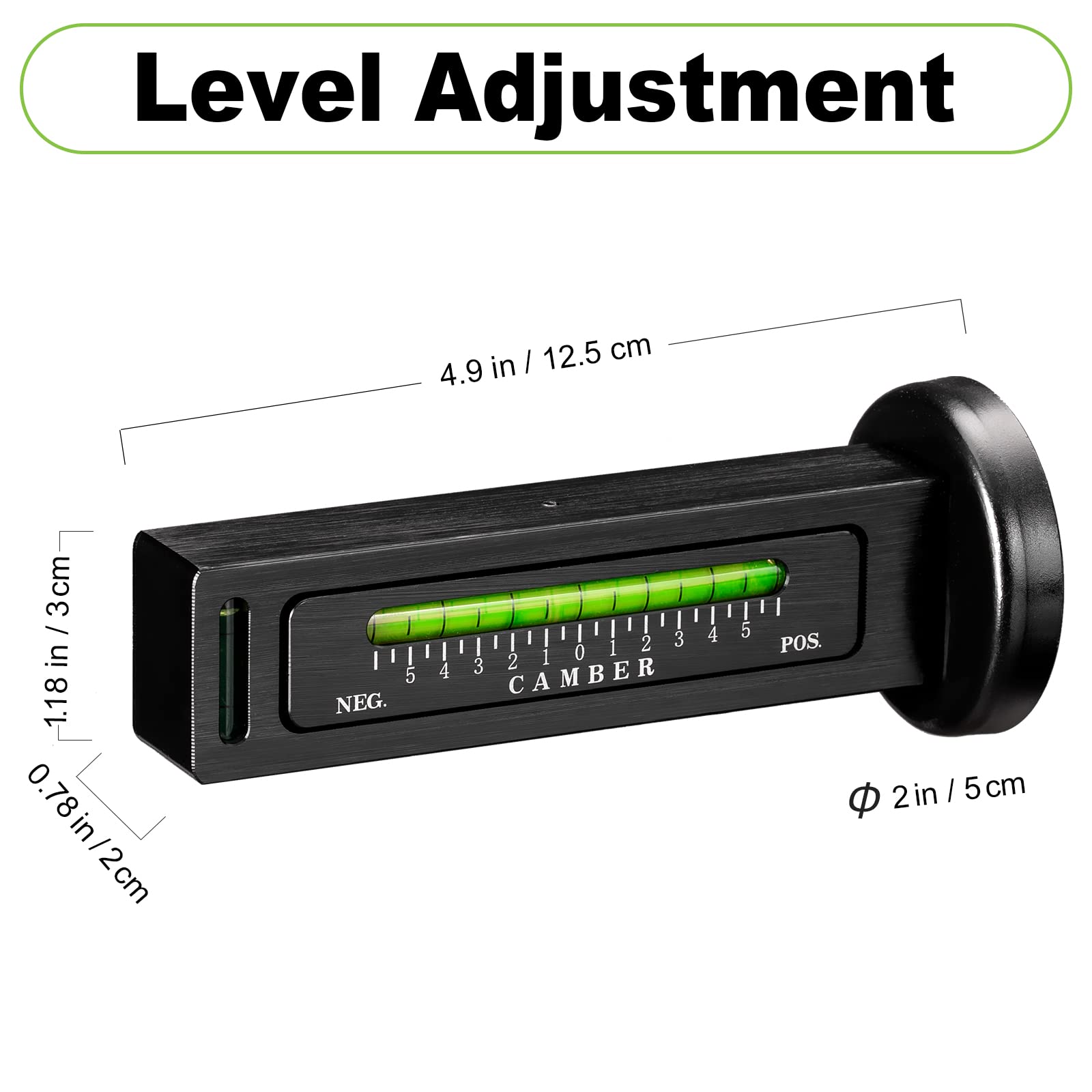 Toolwiz Adjustable Magnetic Camber Gauge Tool for Car & Truck - Black, Model TAC0015BK