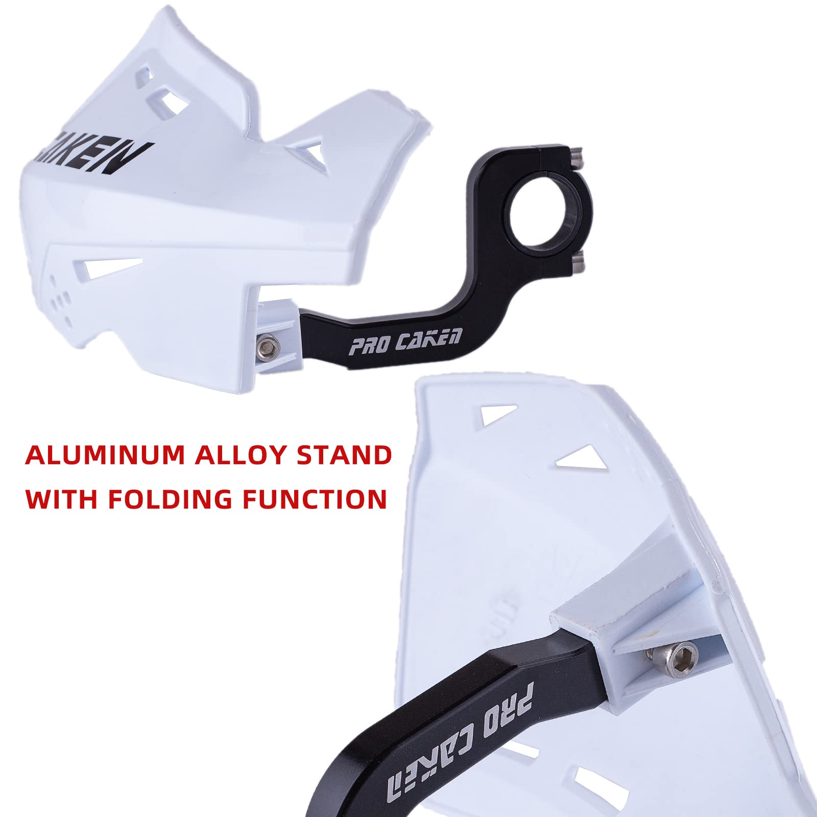 PRO CAKEN Dirt Bike Handguards - 7/8" & 1 1/8" CNC Aluminum Brackets - White