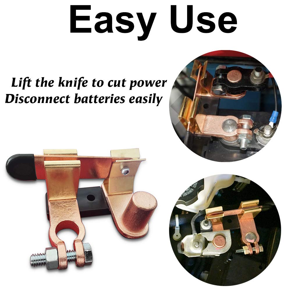 Top Post Knife Blade Master Switch, 12V 24V Battery Disconnect Switch For Auto Car Rv-Marine Boat Truck Vehicle, Battery Cut Off