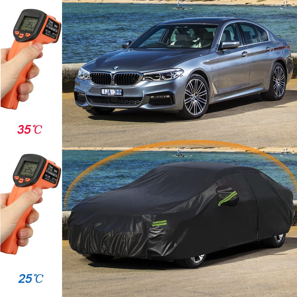 Kaugung 6 Layers Car Cover Custom Fit Chrysler 200 from 2010 to 2025, Waterproof All Weather Resistant Outdoor Indoor Sun Rain D