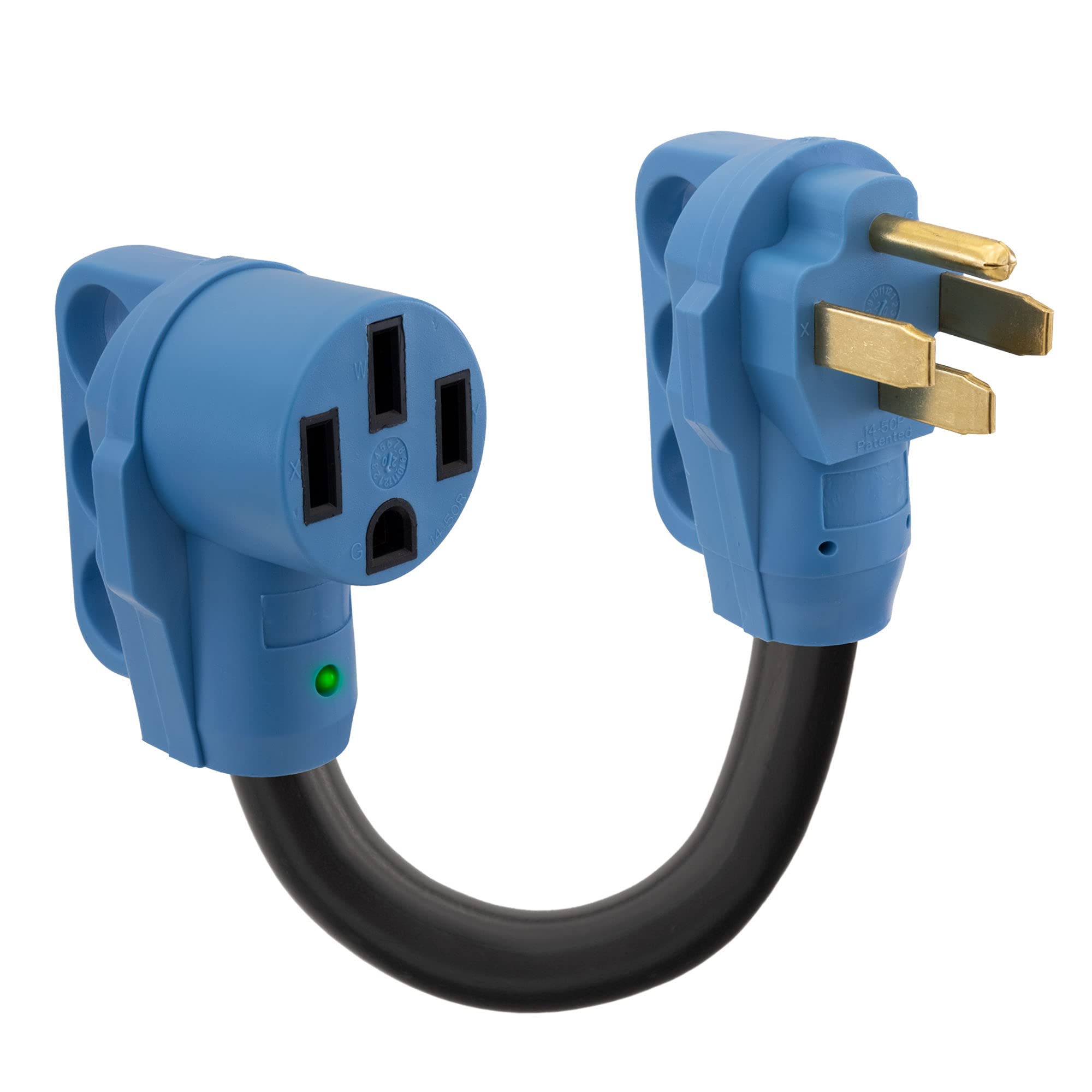 RecPro RV 50 Amp to 50 Amp Dogbone Adapter | Shore Power Adapter | 50A Male to 50A Female