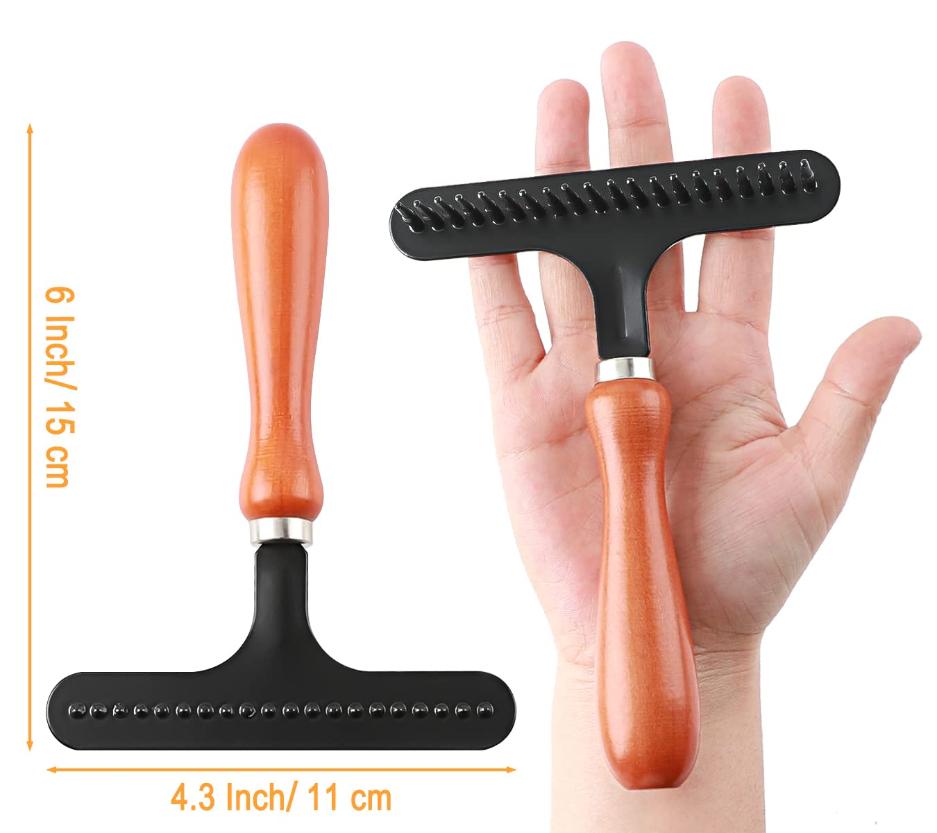 Astfys Hand Held Carpet Rake - Restores Softness, Cleans Hair, Iron, Black
