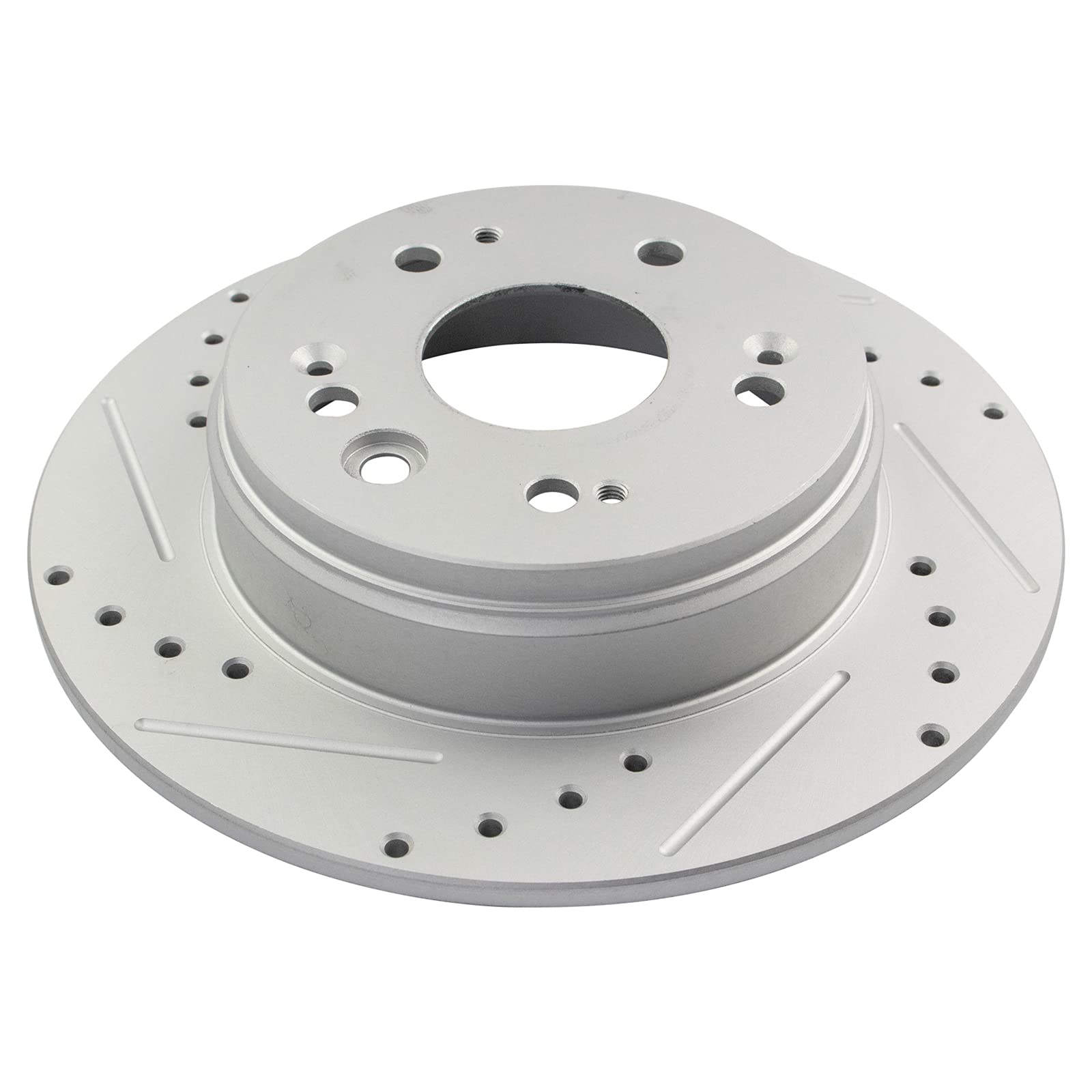 Trq Rear Performance Brake Rotors Set Premium G-Coated Cross Drilled & Slotted Compatible With 2002-2004 Honda Cr-V