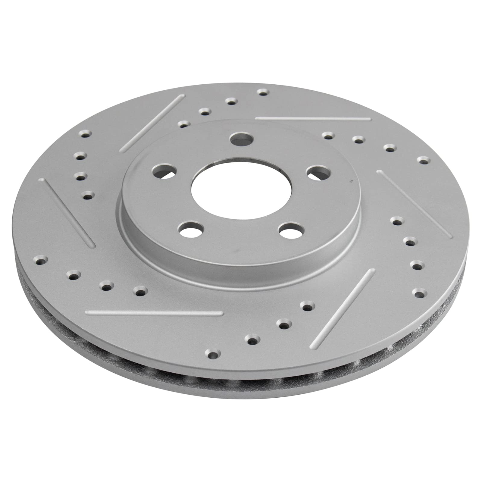 Trq Front Performance Brake Rotors Set Premium G-Coated Cross Drilled & Slotted Compatible With 2001-2010 Chrysler Pt Cruiser