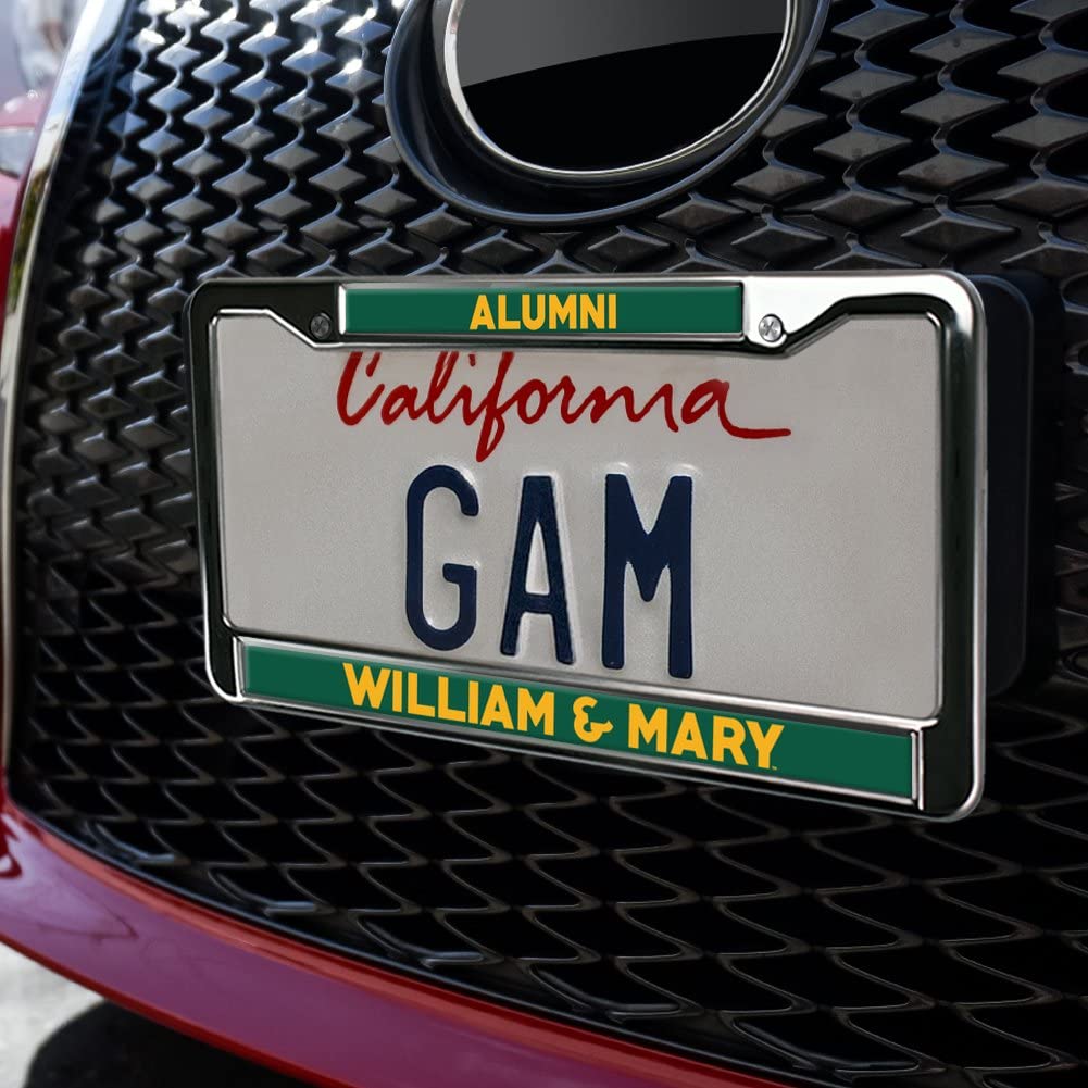 William & Mary Alumni Logo Full Size Standard License Plate Metal Frame
