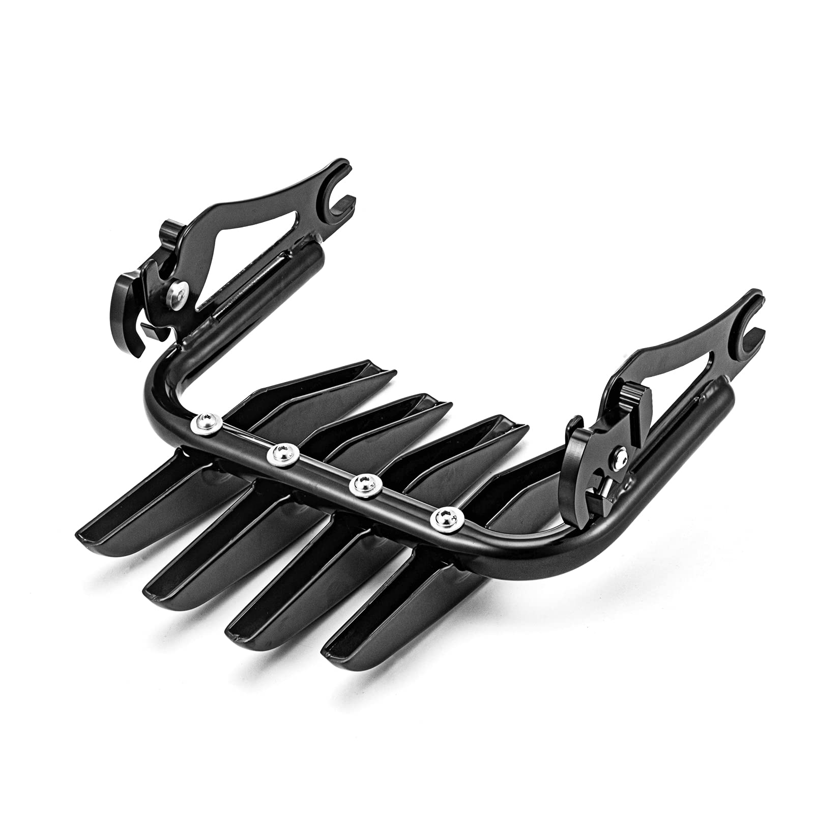 Mofun Gloss Black Luggage Rack Stealth Style Detachable Compatible With 2009-2024 Harley Touring Road King Electra Glide Road Glide Street Glide