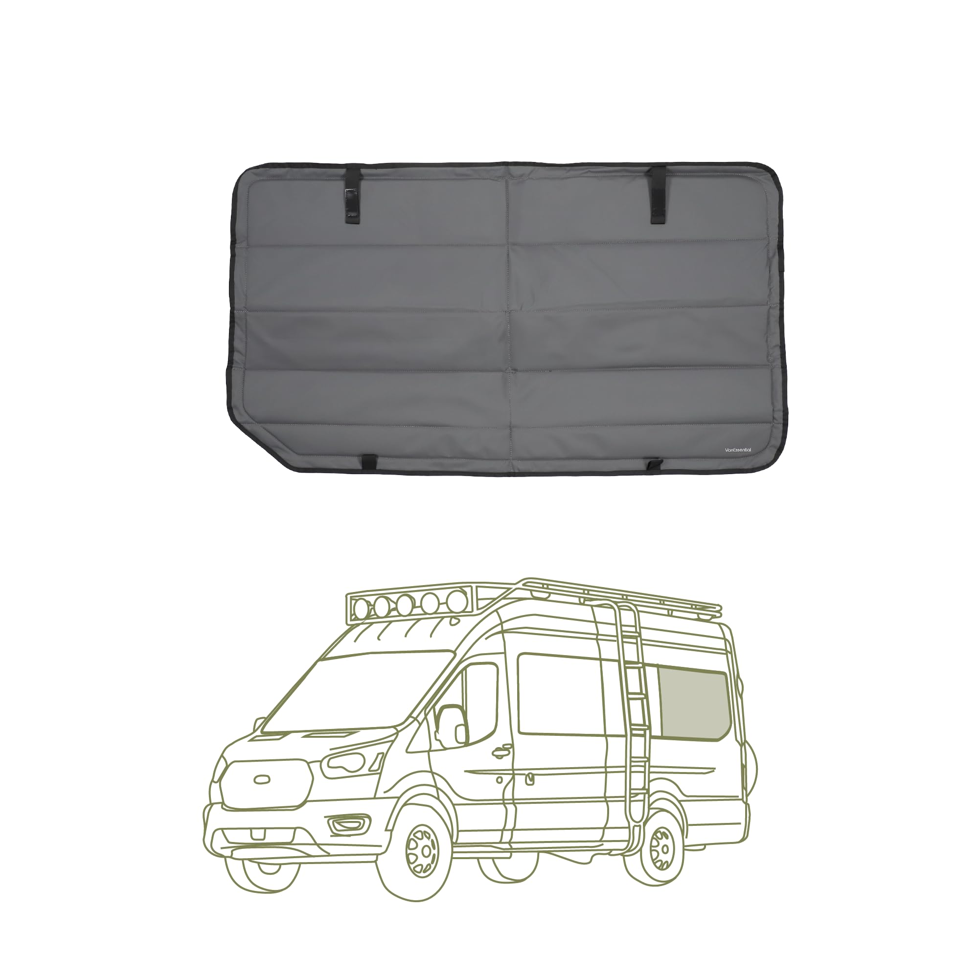 VanEssential Insulated Blackout Window Cover Designed for Ford Transit Full Plastic Trim High/Medium Roof 148 Extended Length Re
