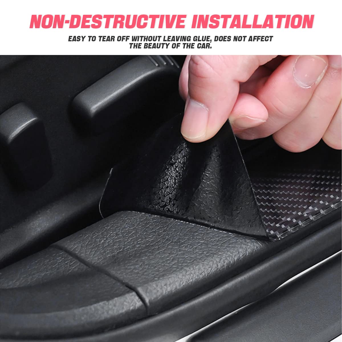 Car Door Entry Guard, Anti-Collision Adhensive Protector Tape, Scratch Cover For Car Door Sill, Rear Bumper, Handles, Fit For Most Cars, Vehicles, Suvs, Auto Exterior Accessories (2 X 197, Black)