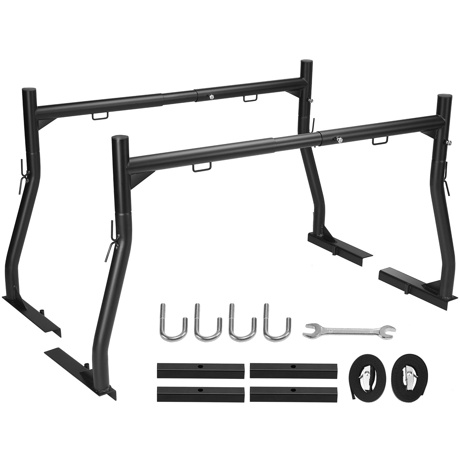 Vevor Extendable Steel Truck Ladder Rack - 800 Lbs Capacity, 46-71 Inch, Non-Drilling For Kayak, Surfboard, Lumber, Ladder