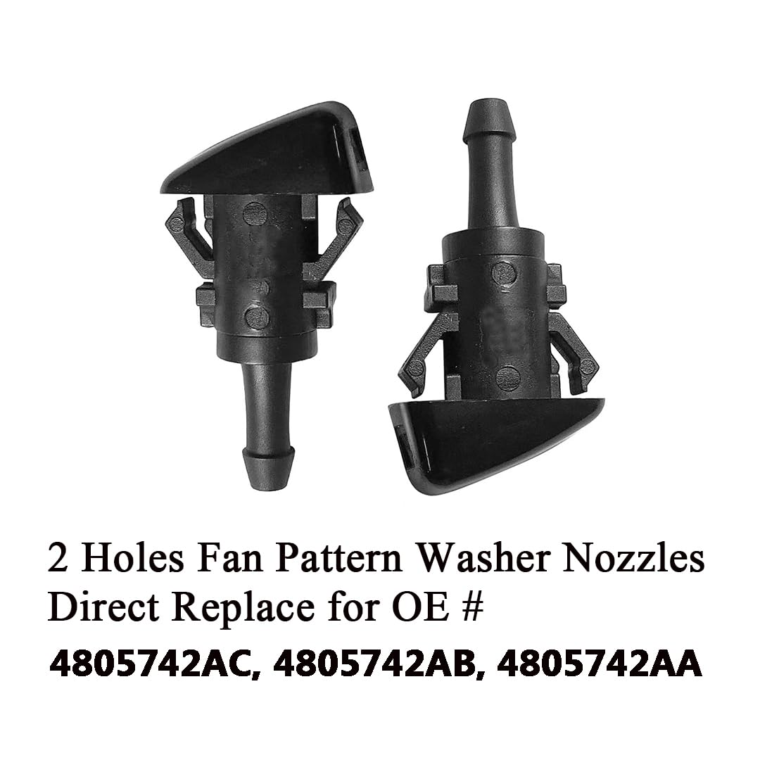 4805742Ac Fit For Ram Premium Wiper Washer Nozzles Fit For 2009-2021 Dodge Ram 1500-5500 Trucks Windshield Washer Fluid Jet Nozz