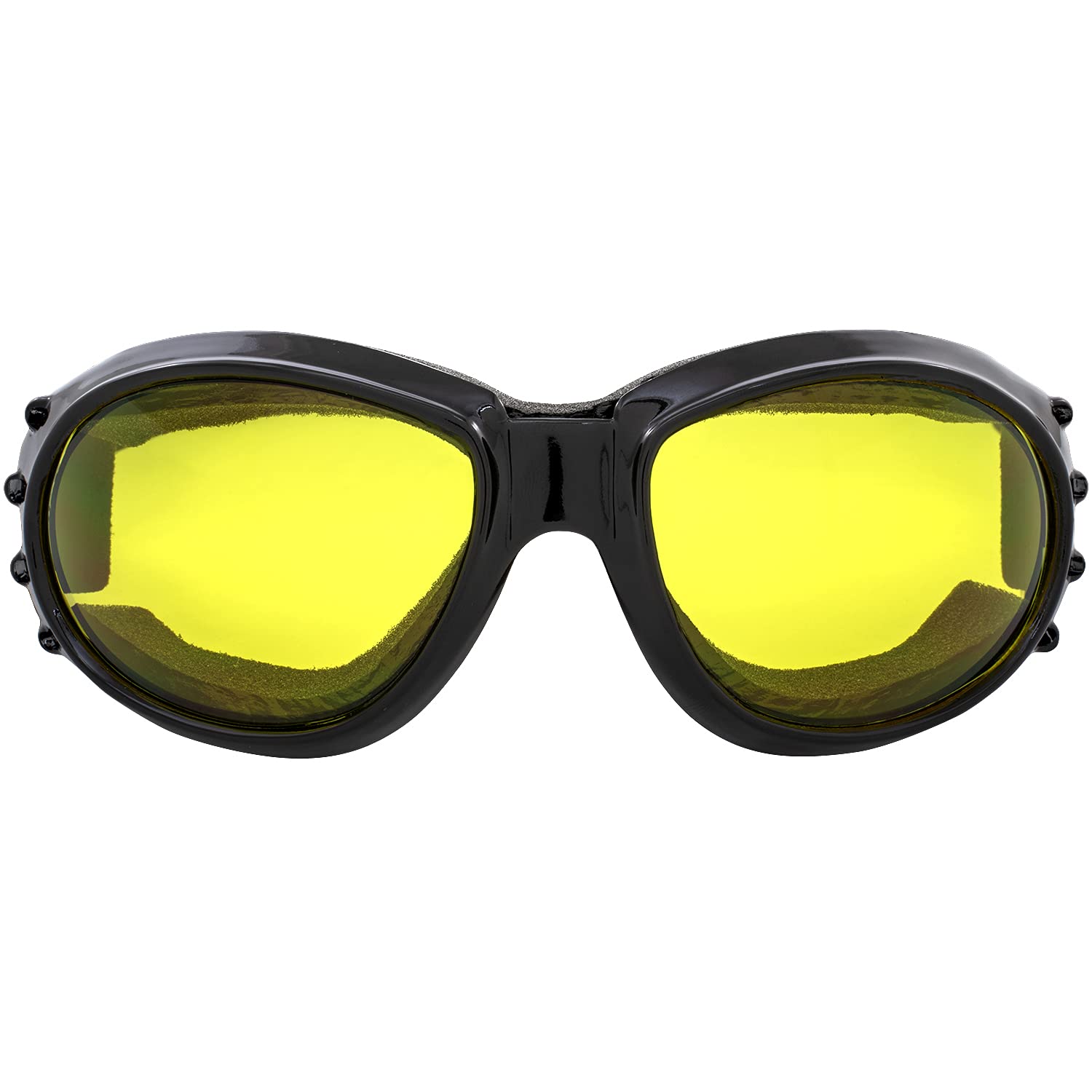 Birdz Eyewear Eagle Motorcycle Goggles (Black Frame/Yellow Lens)