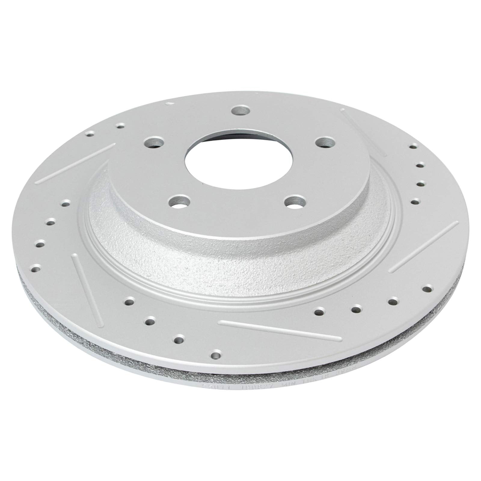Trq Front Performance Brake Rotors Set Vented Premium G-Coated Cross Drilled & Slotted Compatible With 1988-1996 Chevrolet Corve