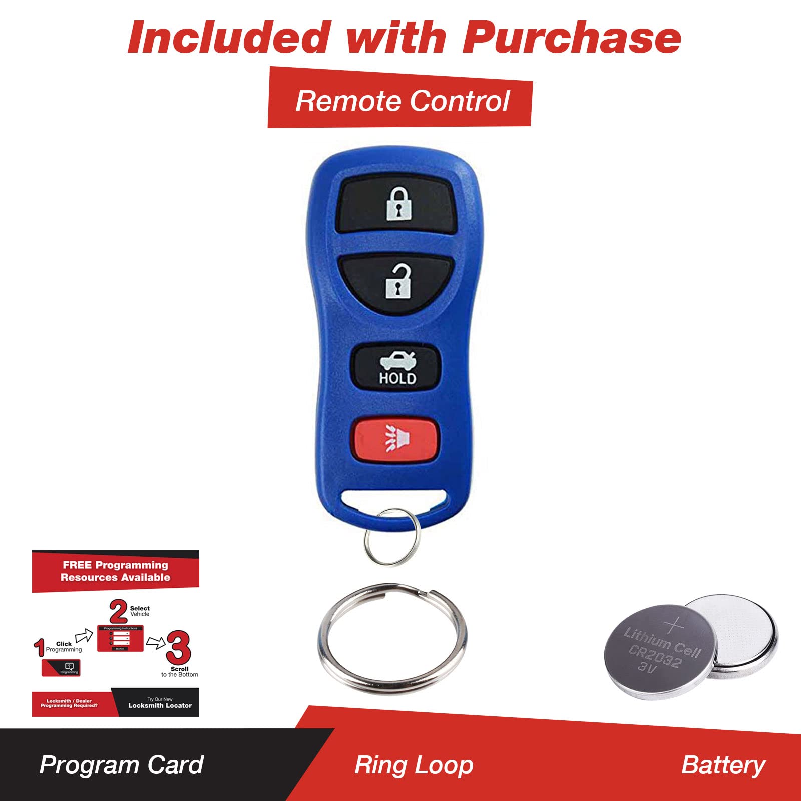 Keylessoption Keyless Entry Remote Control Car Key Fob Replacement For Kbrastu15-Blue