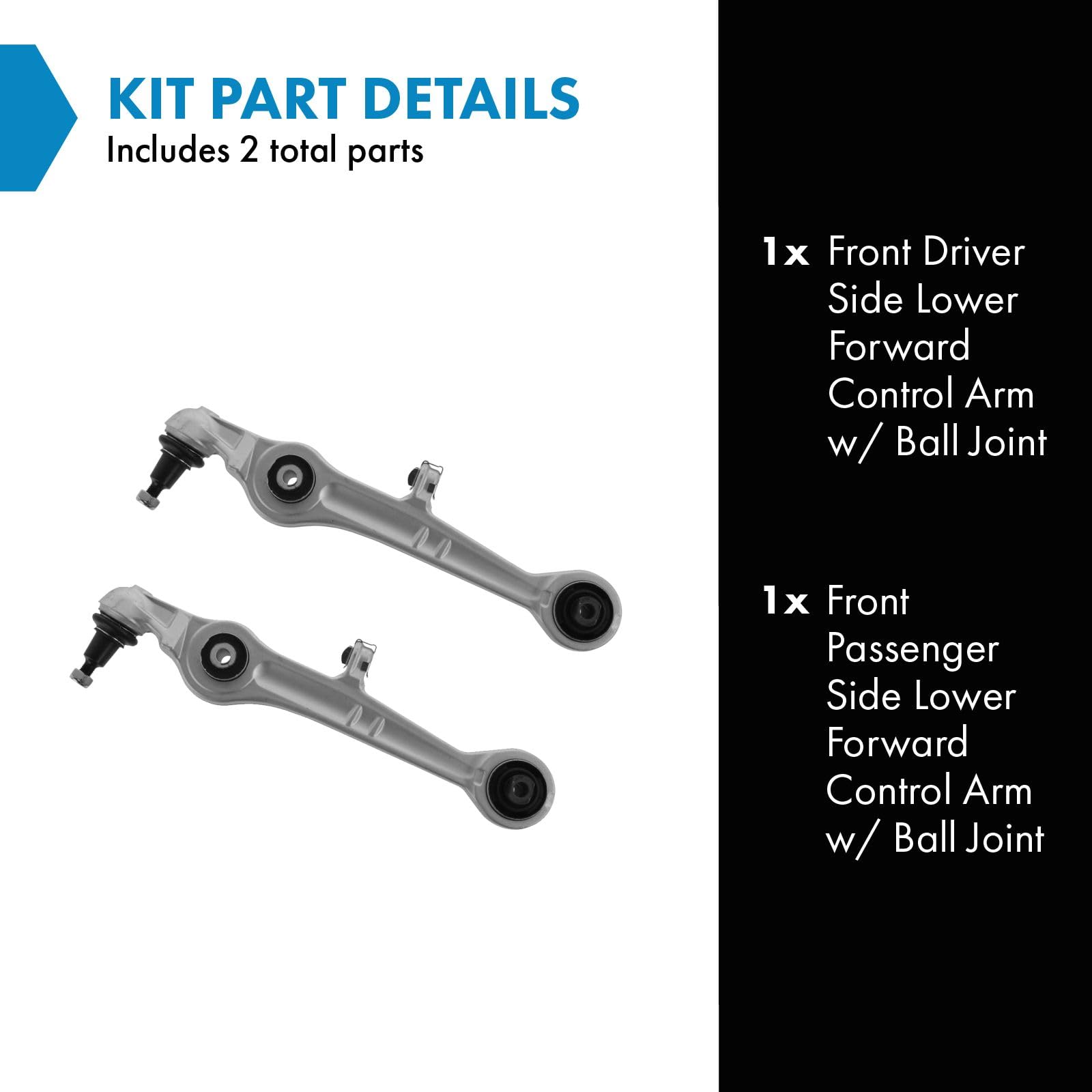 Trq Front Lower Control Arm With Ball Joint Set Compatible With 2001-2004 Audi Allroad Quattro