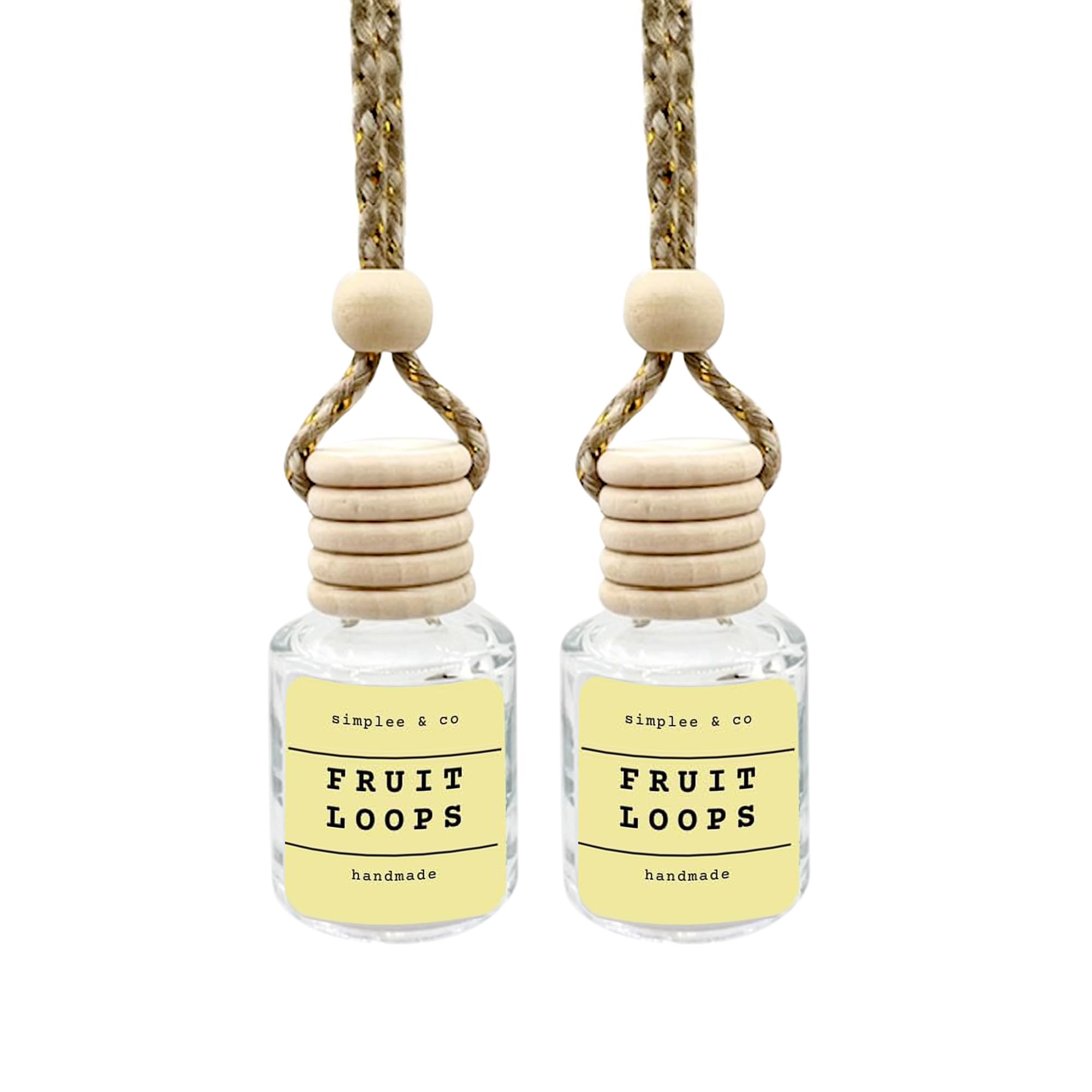 Simplee Goods Llc Fruity Rings, 2 Pack, Car Air Hanging Essential Oil Diffuser, Car Air Freshener Diffuser With Long Lasting Ess