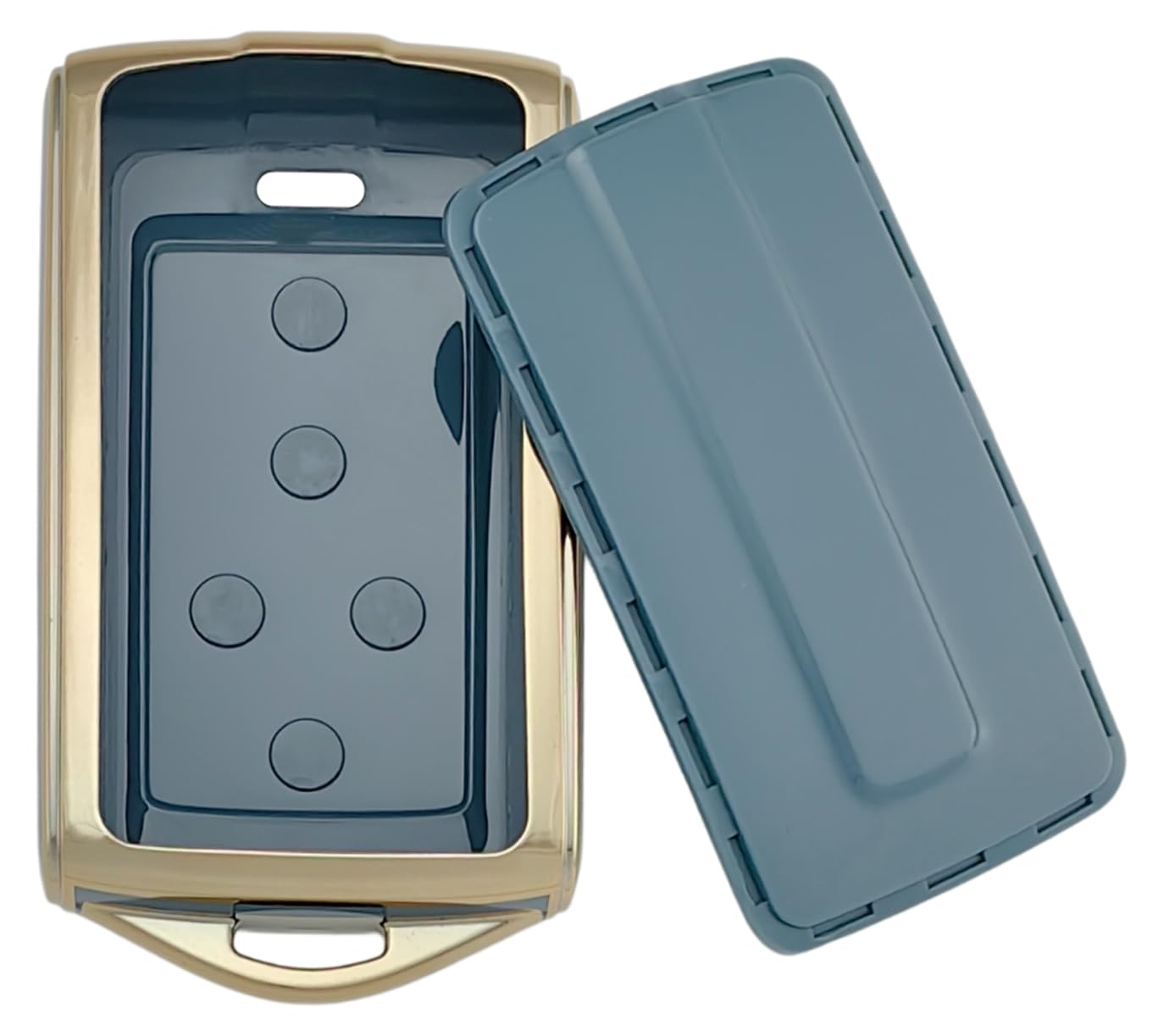REPROTECTING TPU Key Fob Cover for 2021-2023 Jeep Grand Cherokee L & Wagoneer, Black/Grey, 5 Buttons, Durable Rubber Material