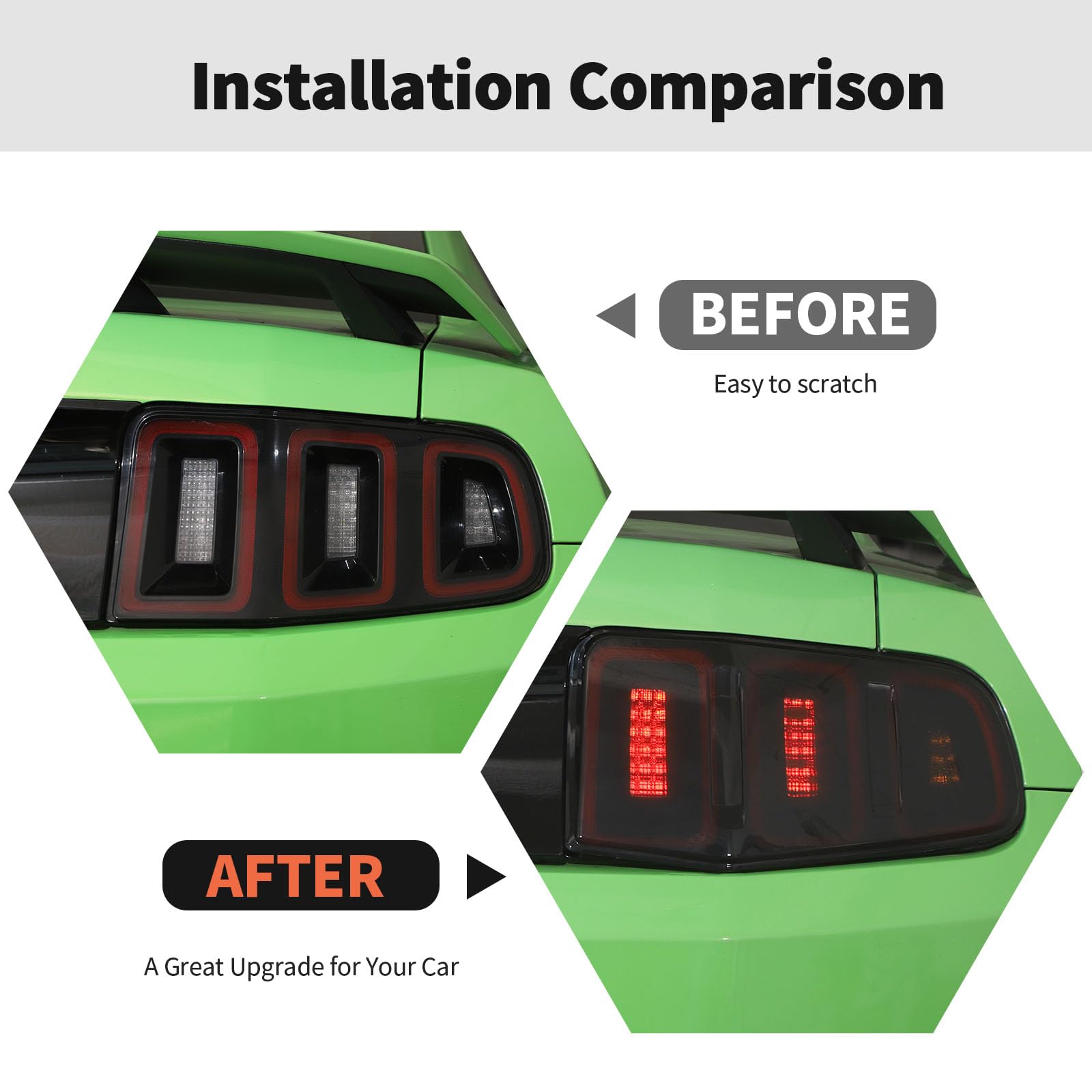 Rt-Tcz Tail Light Lamp Cover Guard Trim Frame Bezels Decoration Accessories For Ford Mustang (2010-2012 Smoke Black)