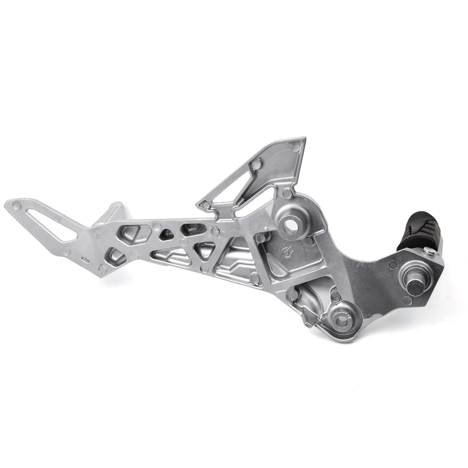 Minho Motorcycle Footpegs Pedal Assembly for Honda Grom MSX125 SF 2016-2020 - Silver Left, Metal Construction
