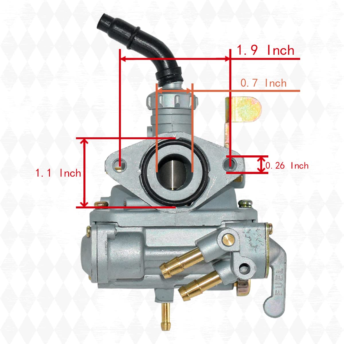ENGICARB Honda CT70 Carburetor with Throttle Cable & Air Filter - Metal, Fits 1969-1977 Trail Bike