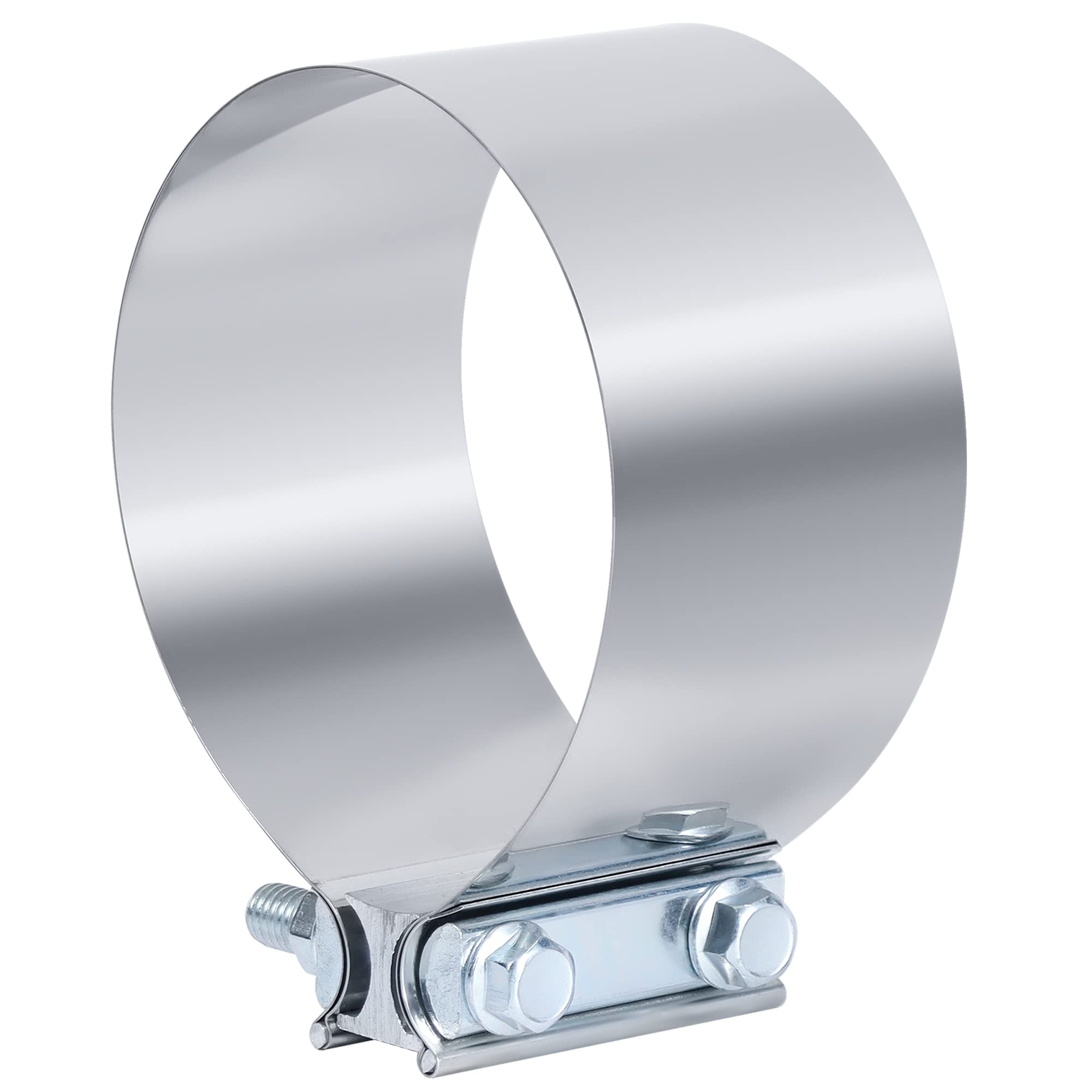 Vitonsbay 4 Inch Exhaust Clamp,4 Inch Butt Joint Exhaust Muffler Pipe Band Clamp Sleeve Coupler Stainless Steel(1Pcs)