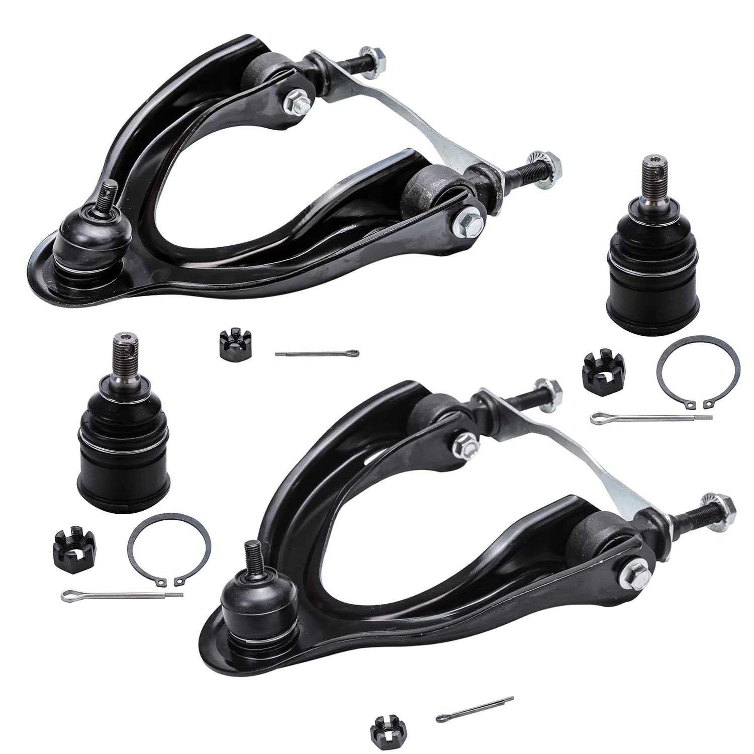 Detroit Axle - 4pc Front End Suspension Kit for 1992-1995 Honda Civic, 1993-1997 Civic Del Sol, 1994-2001 Integra, 2 Upper Contr
