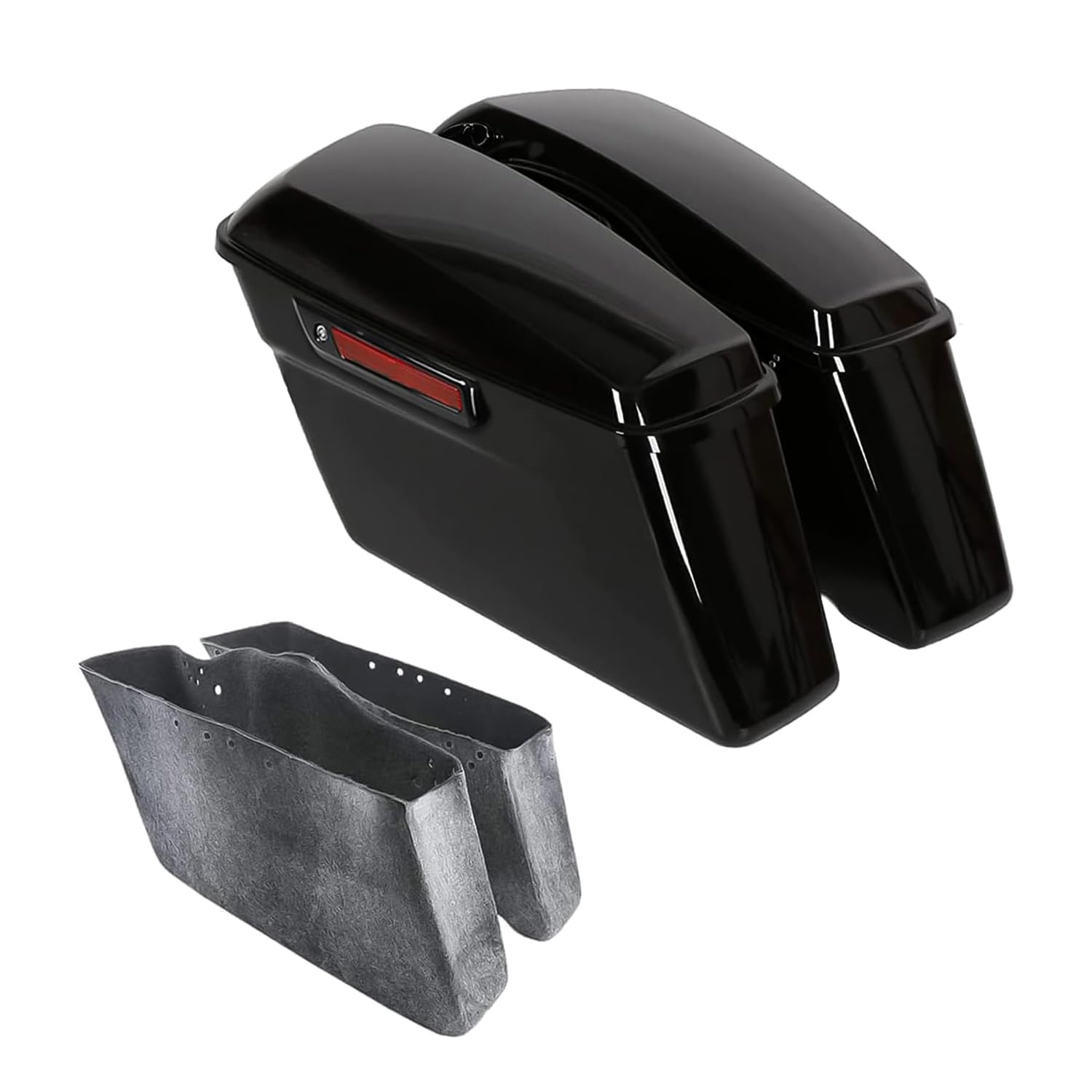 Tct-Motorparts Complete Hard Saddlebags W/Black Latch Fit For Harley Touring Road King Street Electra Glide Ultra-Classic 2014-2