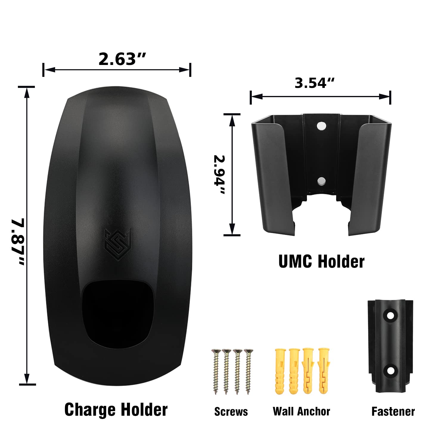 SEVEN SPARTA Tesla Charger Cable Organizer Holder with Bracket - Model 5864304163, Black
