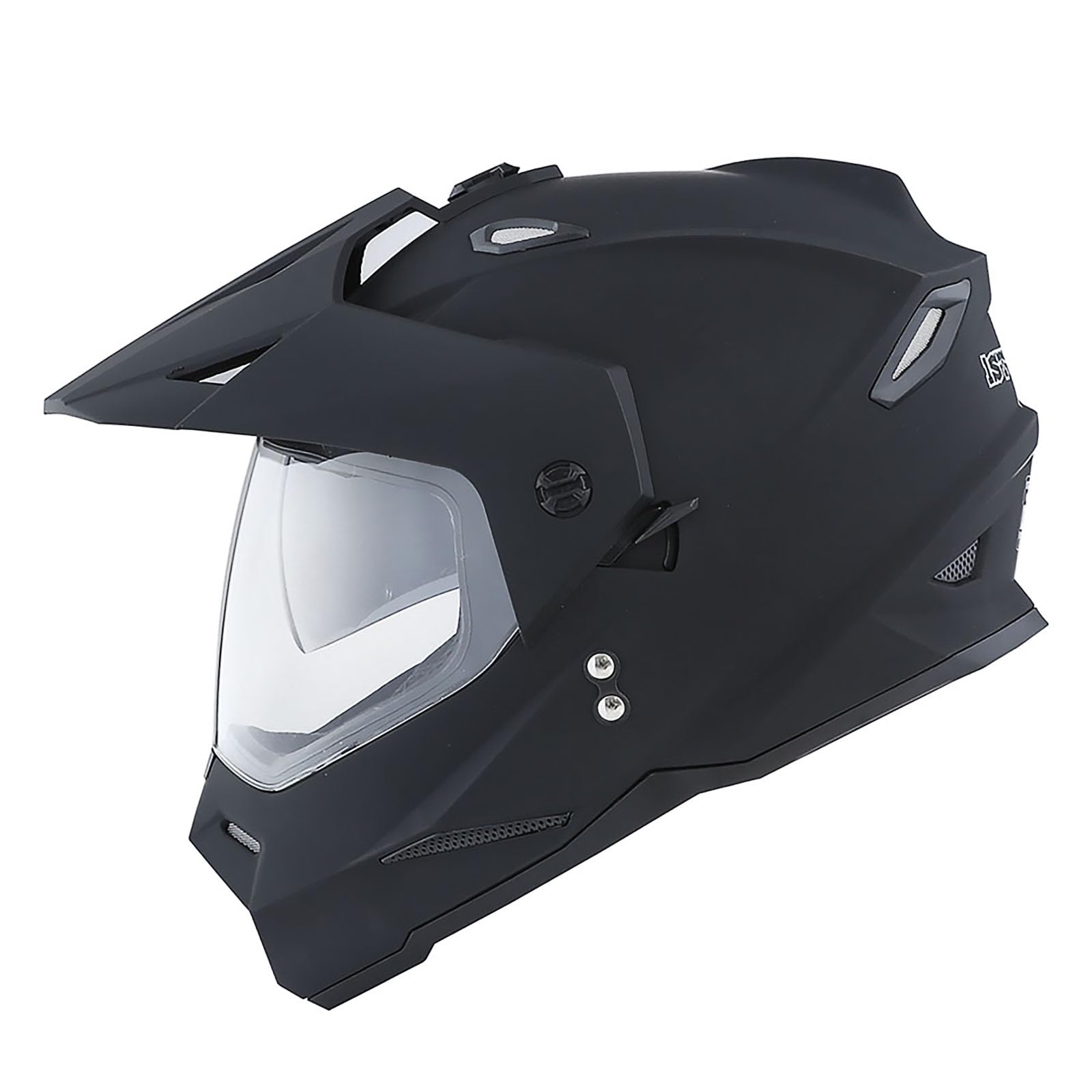 1Storm Youth Dual Sport Full Face Helmet HF802 - Large, Youth Matt Black, Plastic Construction