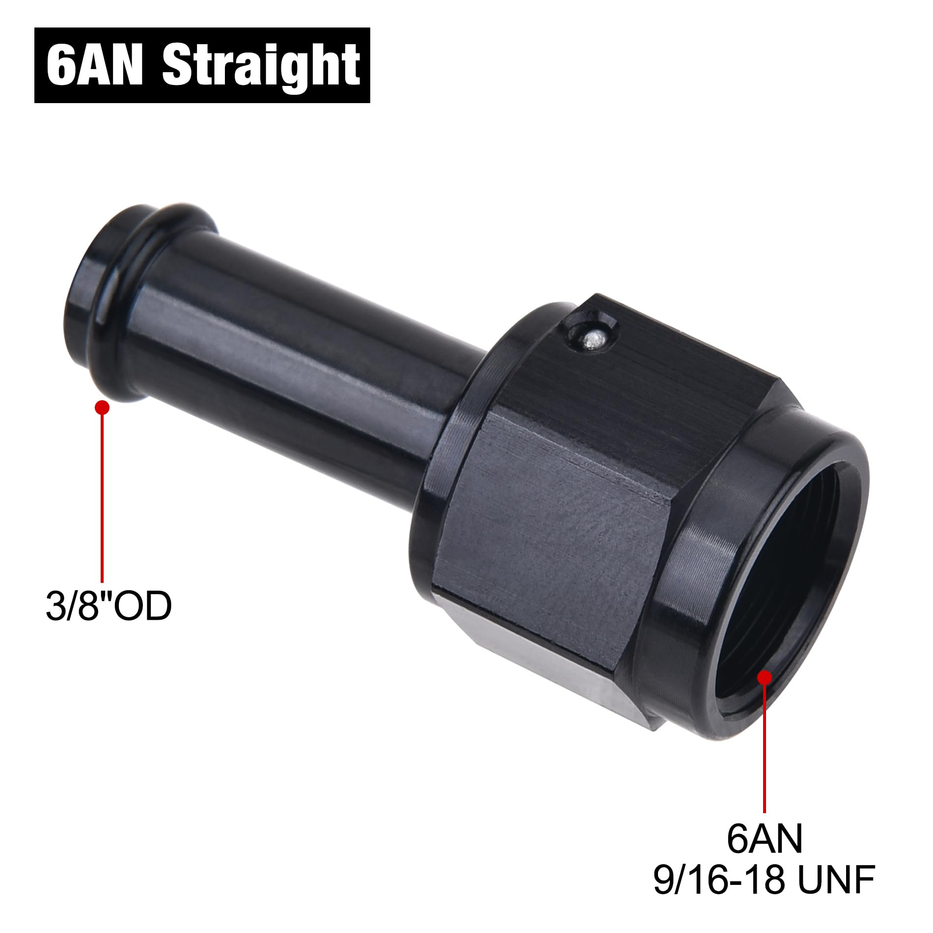 EVIL ENERGY 6AN Female to 3/8 '' Barb Hose Fitting Straight Swivel