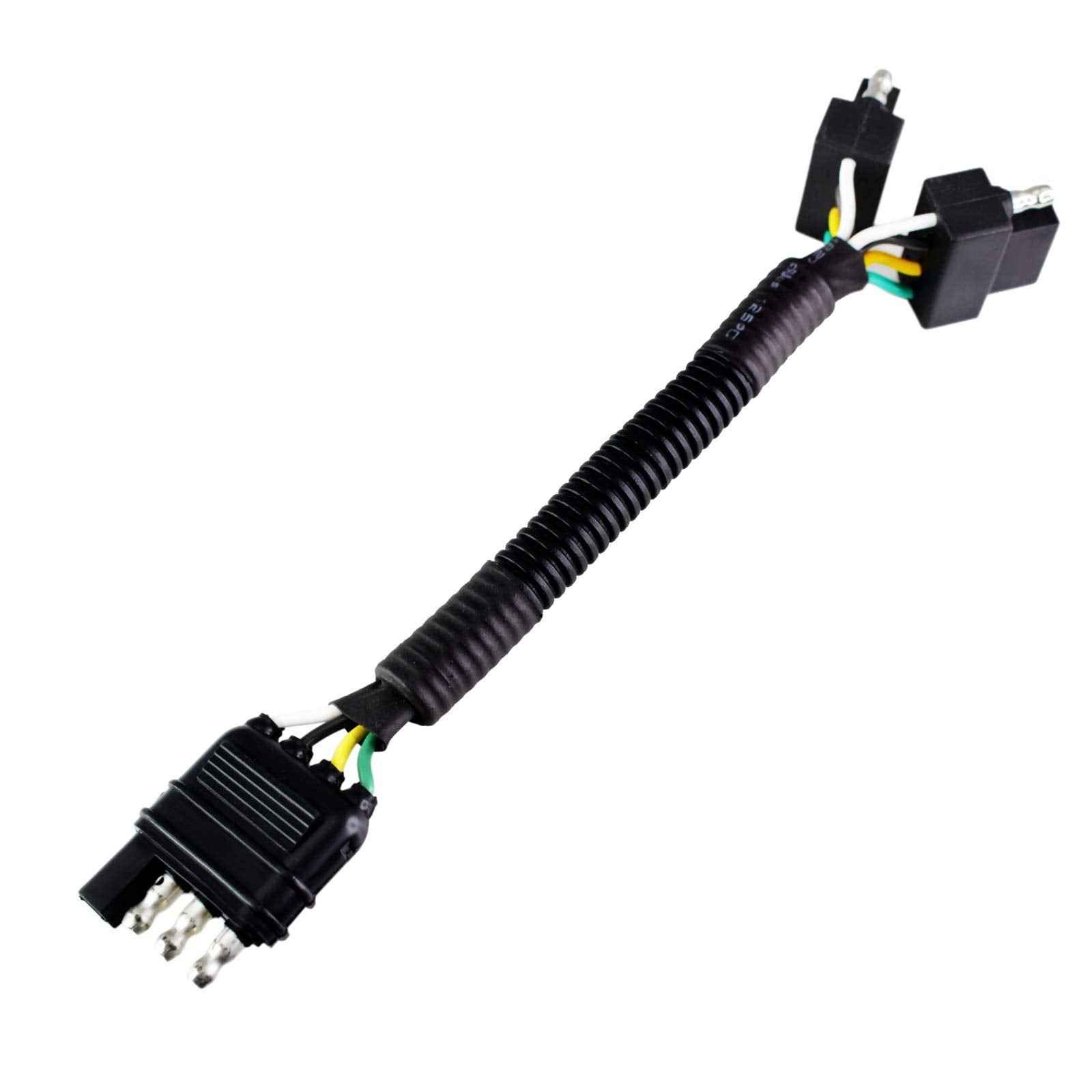OPT7 Weatherproof 4-Pin Tow Y Splitter Connector Adapter for Truck Tailgate - Perfect for Trailers, Accessory Lighting, Towing, 